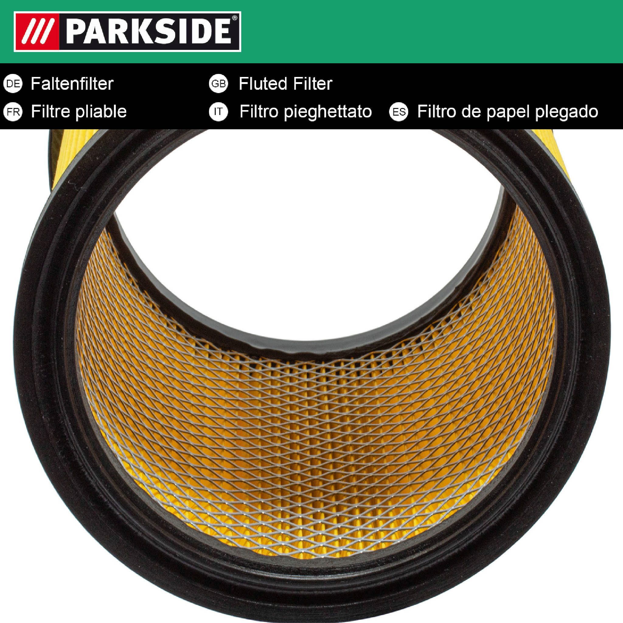 Grizzly Tools Motorschutzfilter Faltenfilter Lamellenfilter passend für Parkside Nass-Trockensauger, Zubehör für Rundfilter für Ihren Parkside Nass-Trockensauger, Passend für Nass-Trockensauger