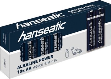 Hanseatic 40er Pack Alkaline Power, AA Mignon Batterie, LR06 (40 St), bis zu 5 Jahren Lagerfähigkeit