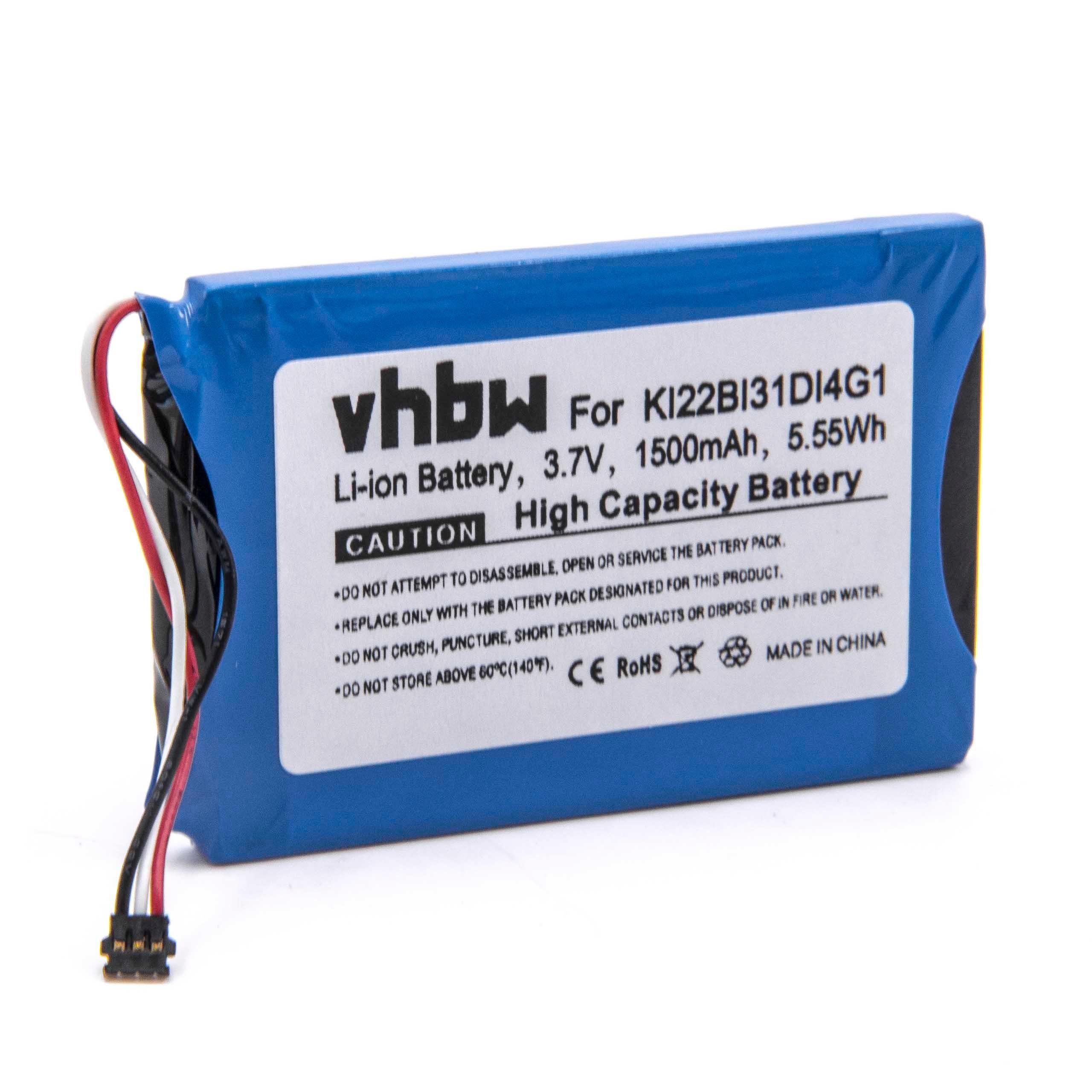 vhbw kompatibel mit Garmin Nüvi 2689LMT, 2689LMT 6-inch Akku Li-Ion 1500 mAh (3,7 V)