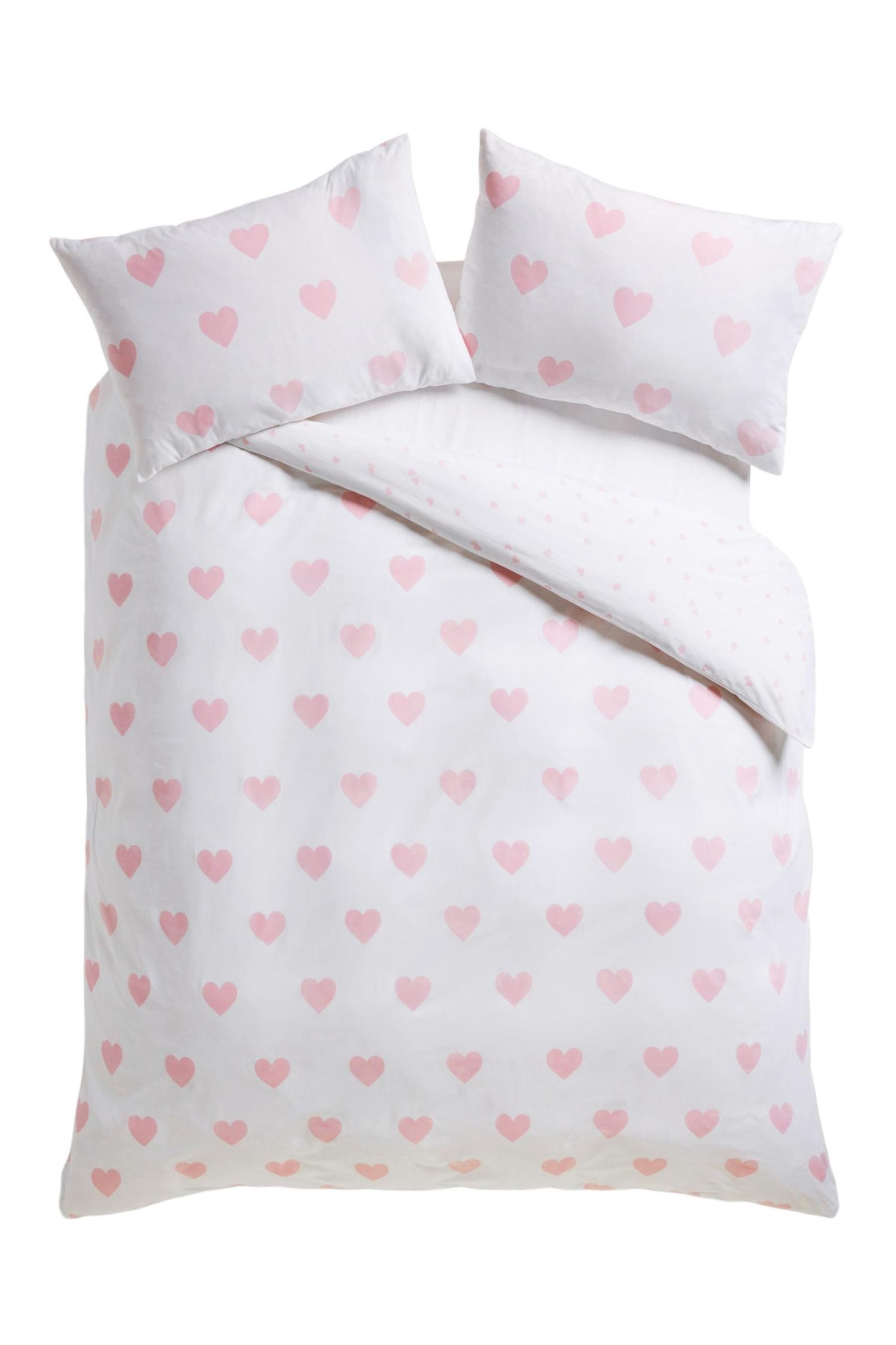 Next Bett-Set Wendbarer Bettbezug und Kissenbezug mit Herzmotiv, Bezug: Polyester (recycelt), Baumwolle