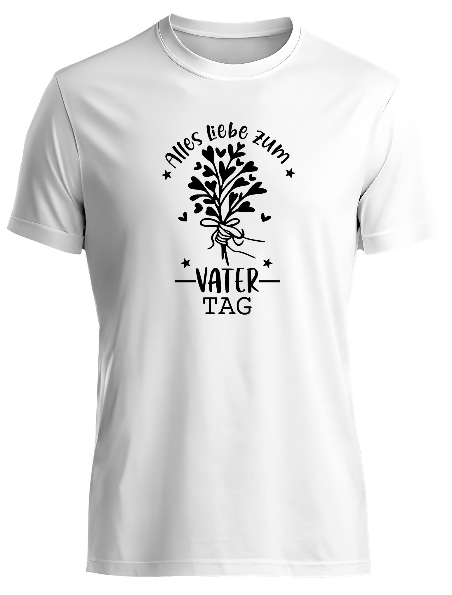 MyDesign24 T-Shirt Alles Liebe zum Vater Tag Vatertag T-Shirt weiss kurzarm Regular Fit i840