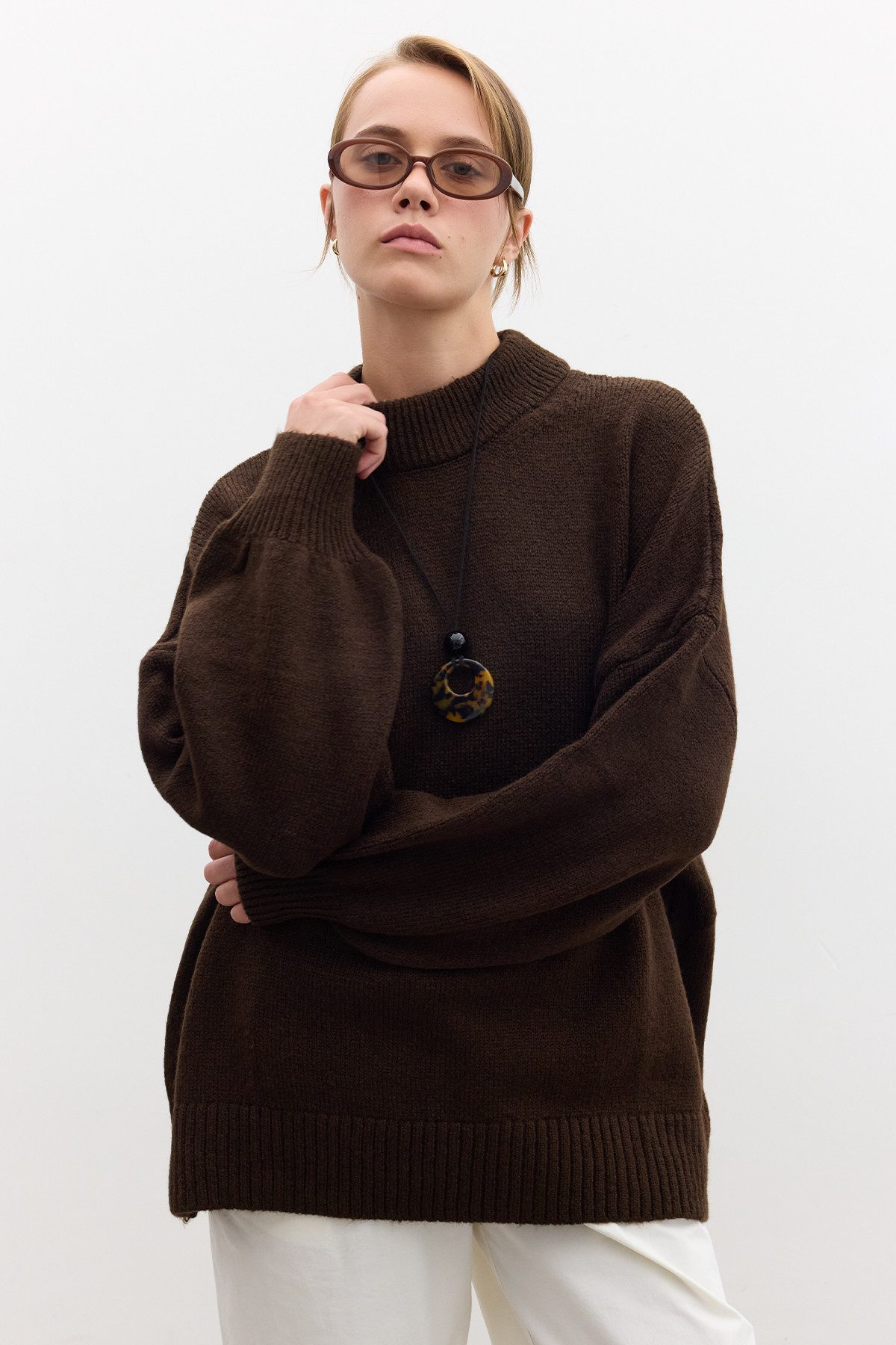 MANUKA Blusenjacke Ella Schwarzer Pullover