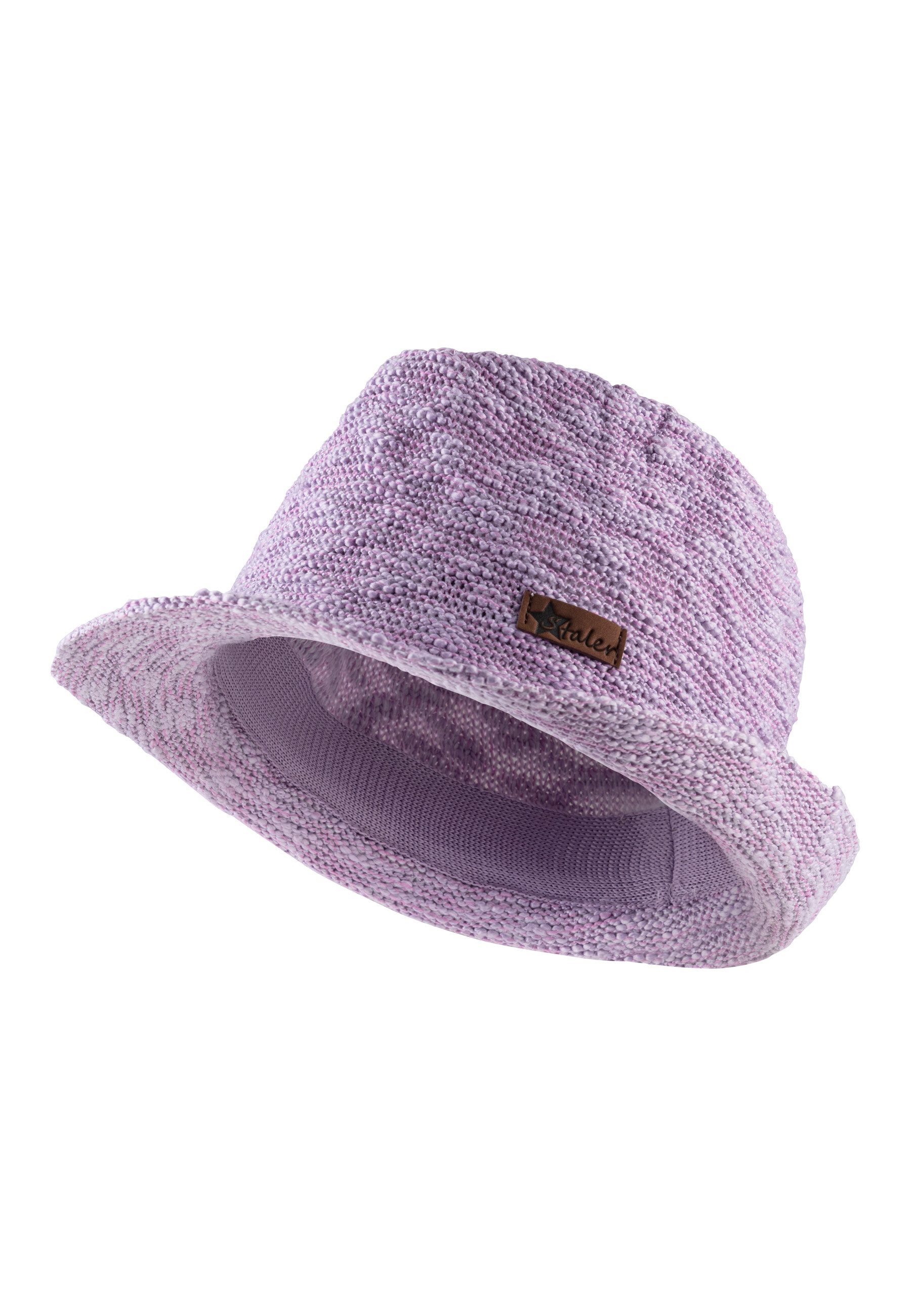 Sterntaler® Sonnenhut Strohhut meliert (1-St., Sommerhut bedruckt mit UV-Schutz idealer Schutz für den Sommer) Kinderhut aus meliertem Baumwollgarn mit UV-Schutz