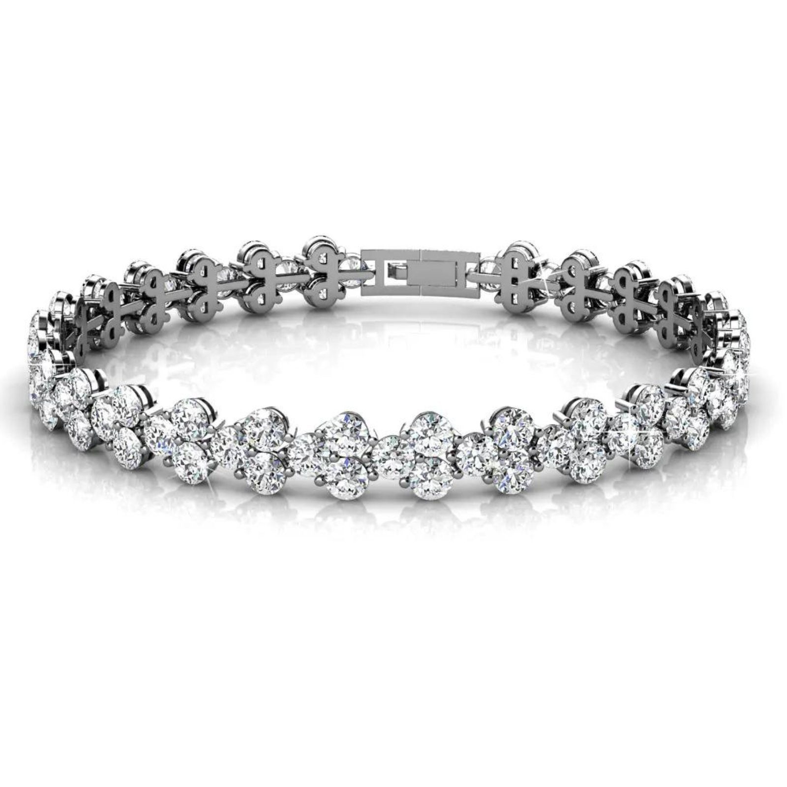 Ella Eisvogel Silberarmband Prinzessinnen-Armband: 79 Zirkonia-Kristalle, Silberarmband, Rhodium-Legierung