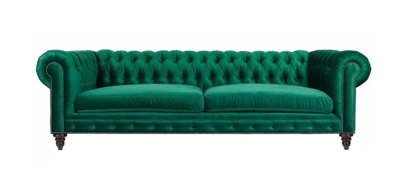 JVmoebel Chesterfield-Sofa Grüner luxuriöser Dreisitzer Chesterfield 3-Sitzer Couch Design Neu, Made in Europe