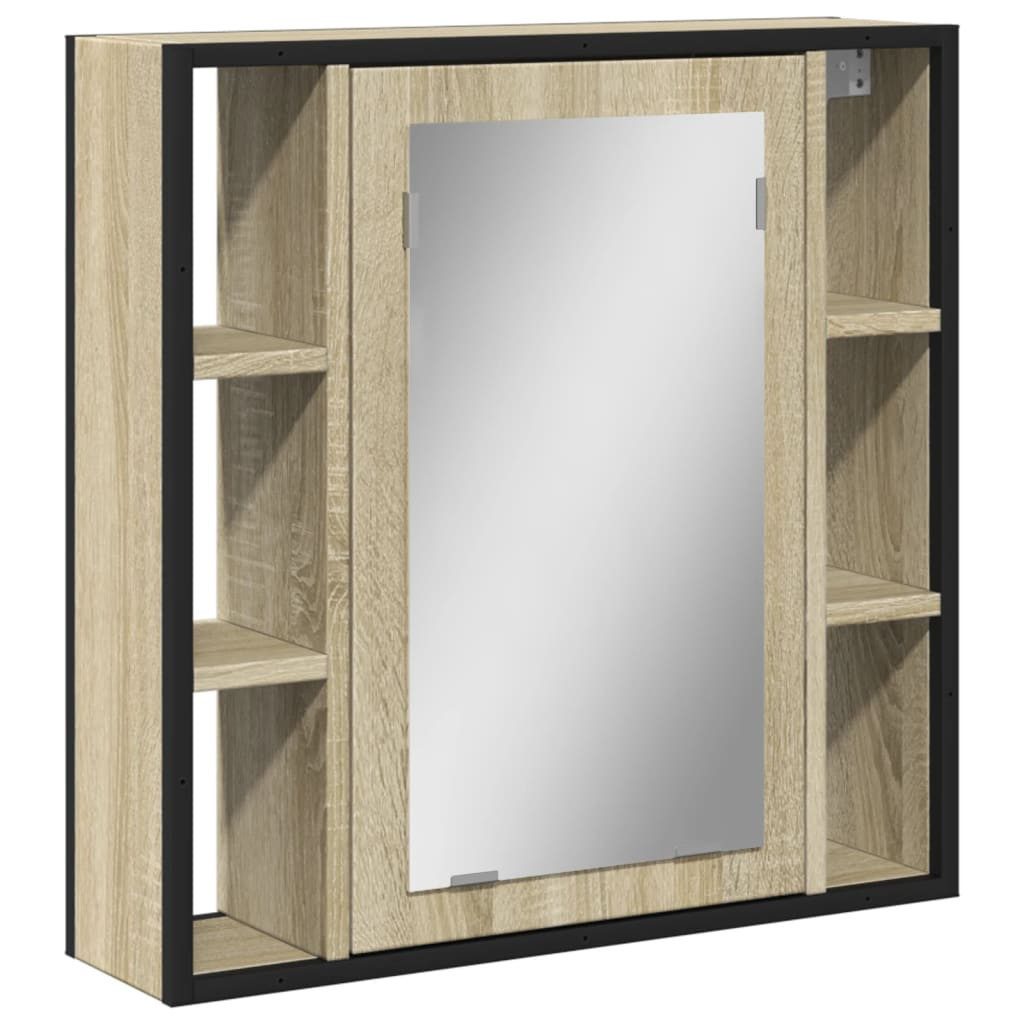vidaXL Spiegelschrank Bad-Spiegelschrank Sonoma Eiche 60x16x60 cm Spanplatt günstig online kaufen