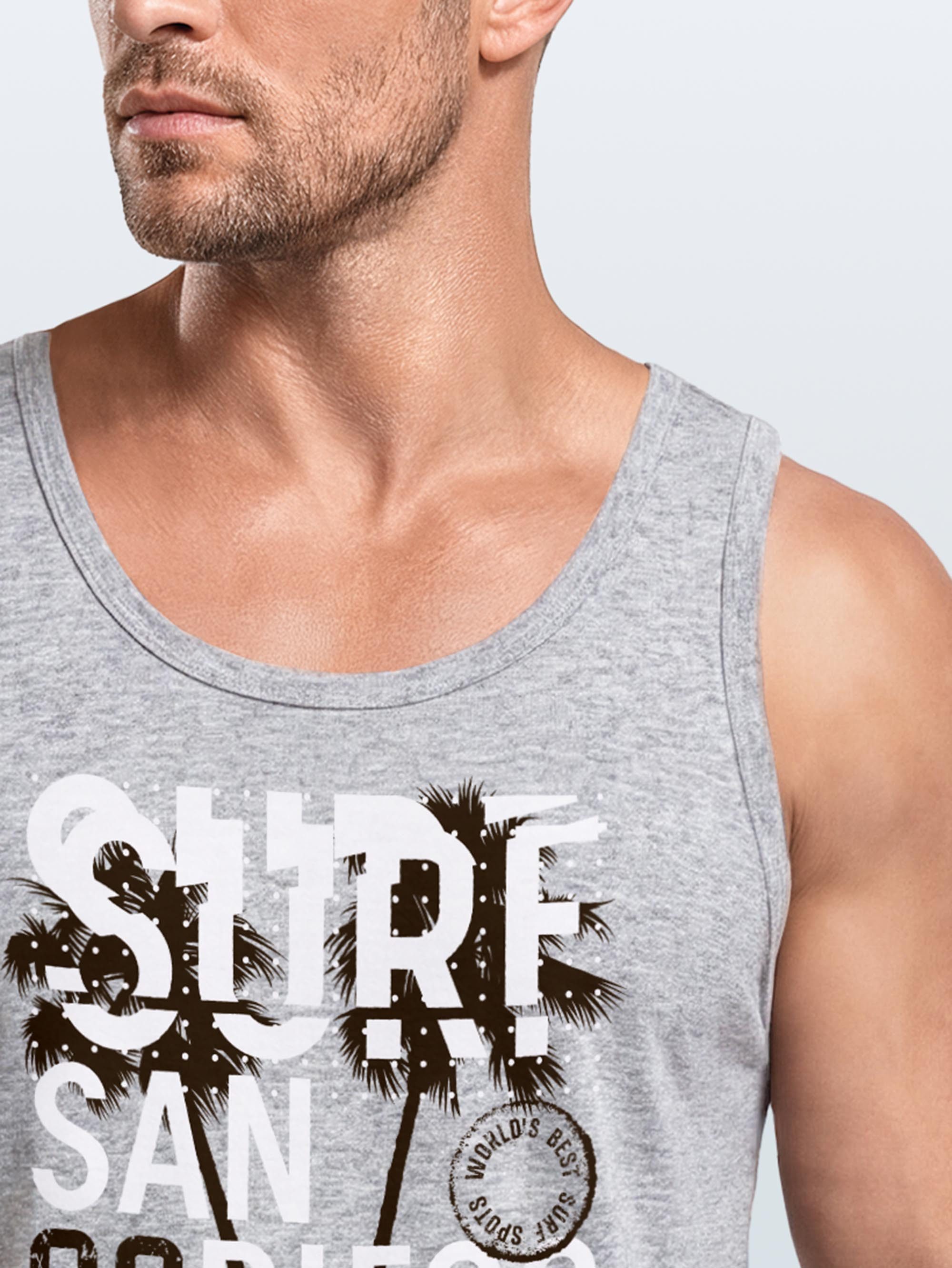 Neverless Tanktop Herren Tank-Top Surf Design San Diego Palmen Beach Strand Sommer mit Print