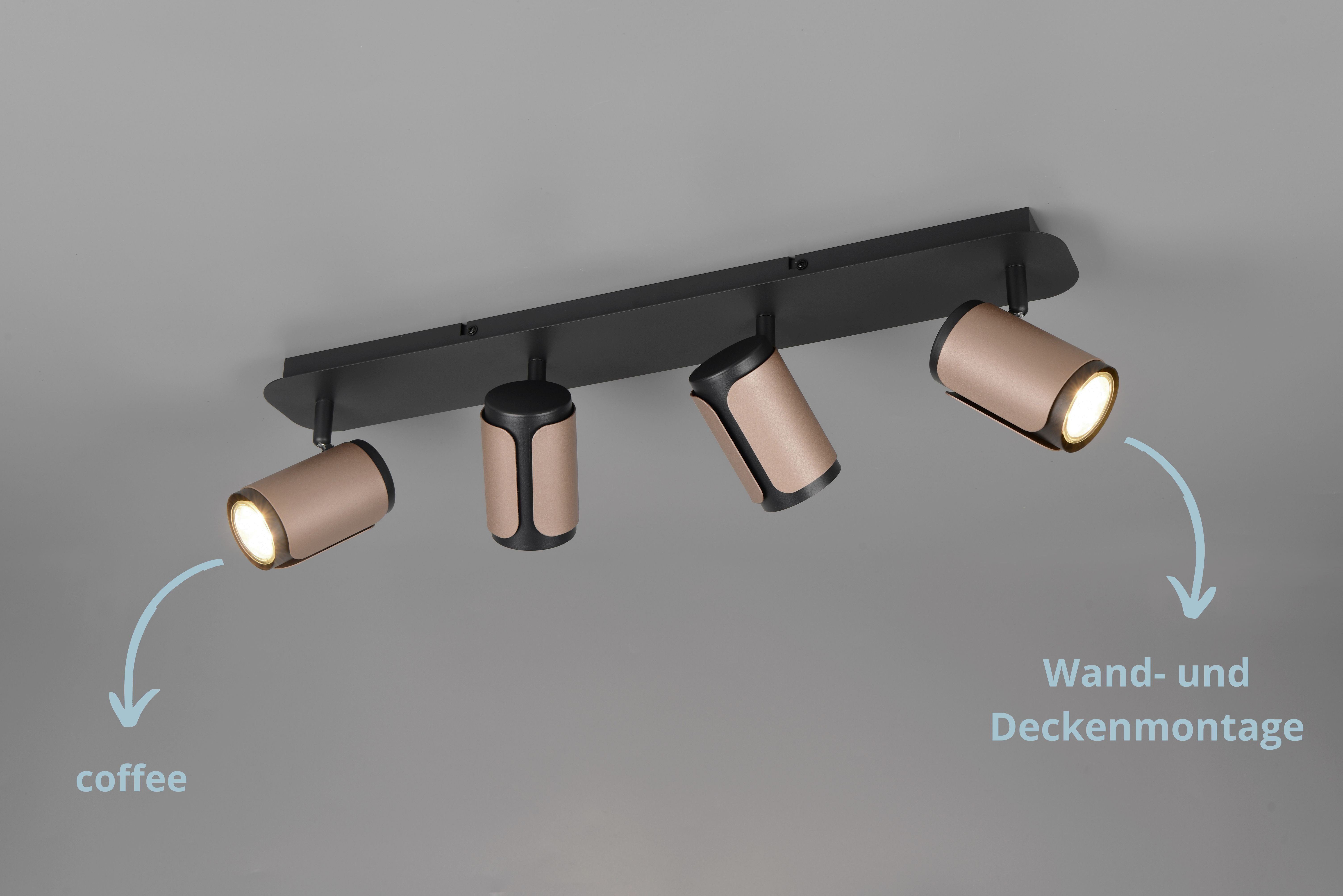 lightling Deckenleuchte Rici, schwenkbare Spots, ohne Leuchtmittel, Lampenschirme aus hochwertigem Metall, IP20 Schutz