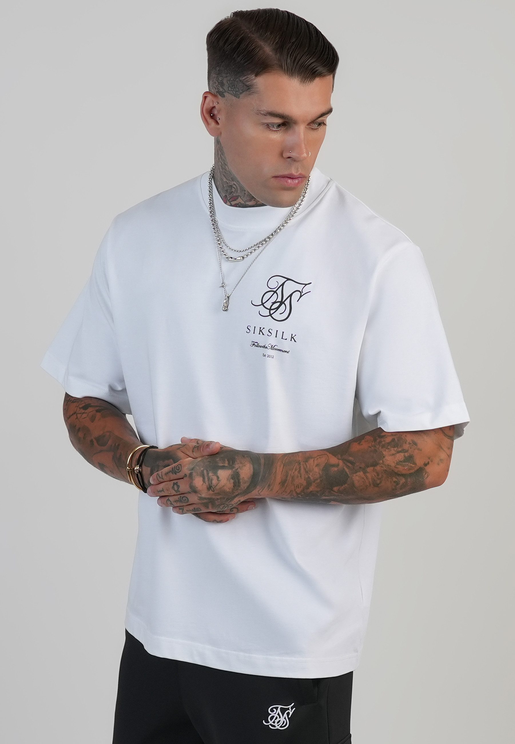 T-Shirt SikSilk Herren T-Shirt mit Logo