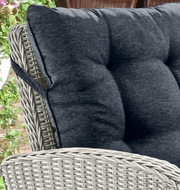 Destiny Gartenlounge-Set MERANO, (11-tlg), Polyrattan, 2 Sessel, 2er Sofa, 1 Tisch 120x77x66cm, inkl. Auflagen