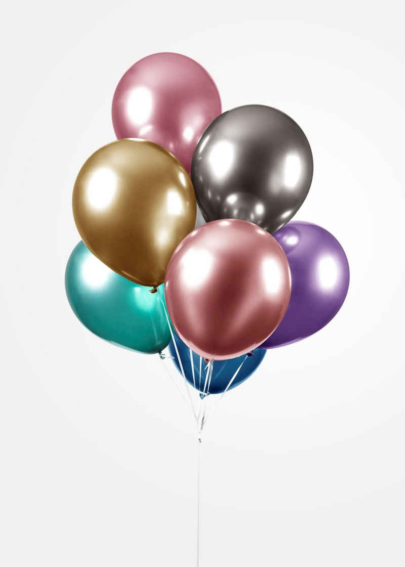 Luftballonwelt Luftballon Ballons Metallic Chrome Glossy Mirror 30 cm 50 Stück