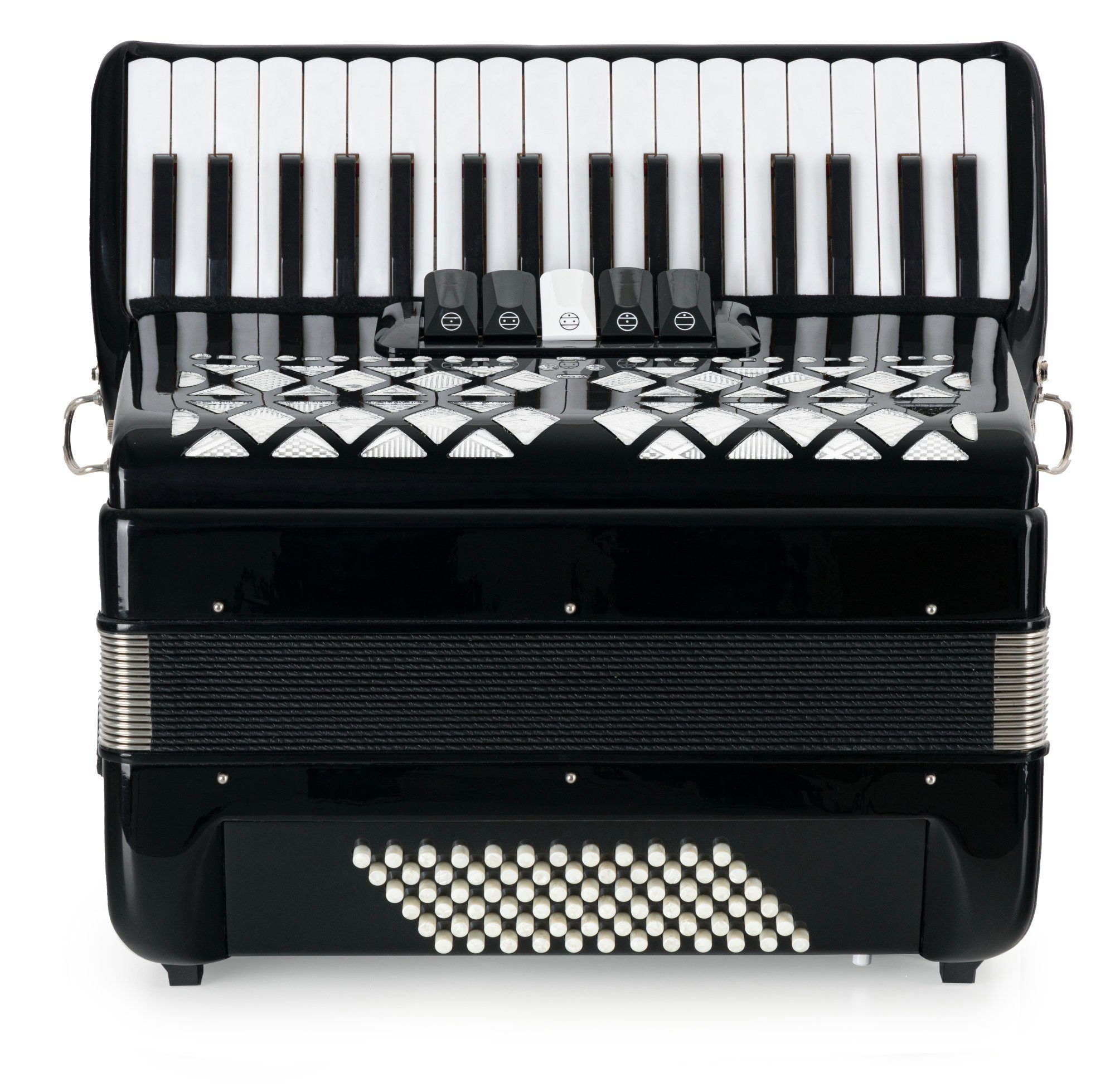 Classic Cantabile Knopf-Akkordeon "Secondo V" - 72 Bass Tastenakkordeon - 3-chörig - 34 Diskanttasten (Kompakt-Set, Inkl. Tasche und Tragegurte), mit Riemen & Rucksack-Tasche