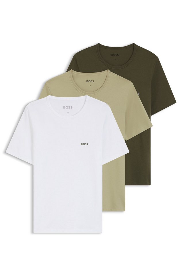 BOSS T-Shirt TShirtRN 3P Classic (Packung, 3-tlg) mit BOSS Stickerei