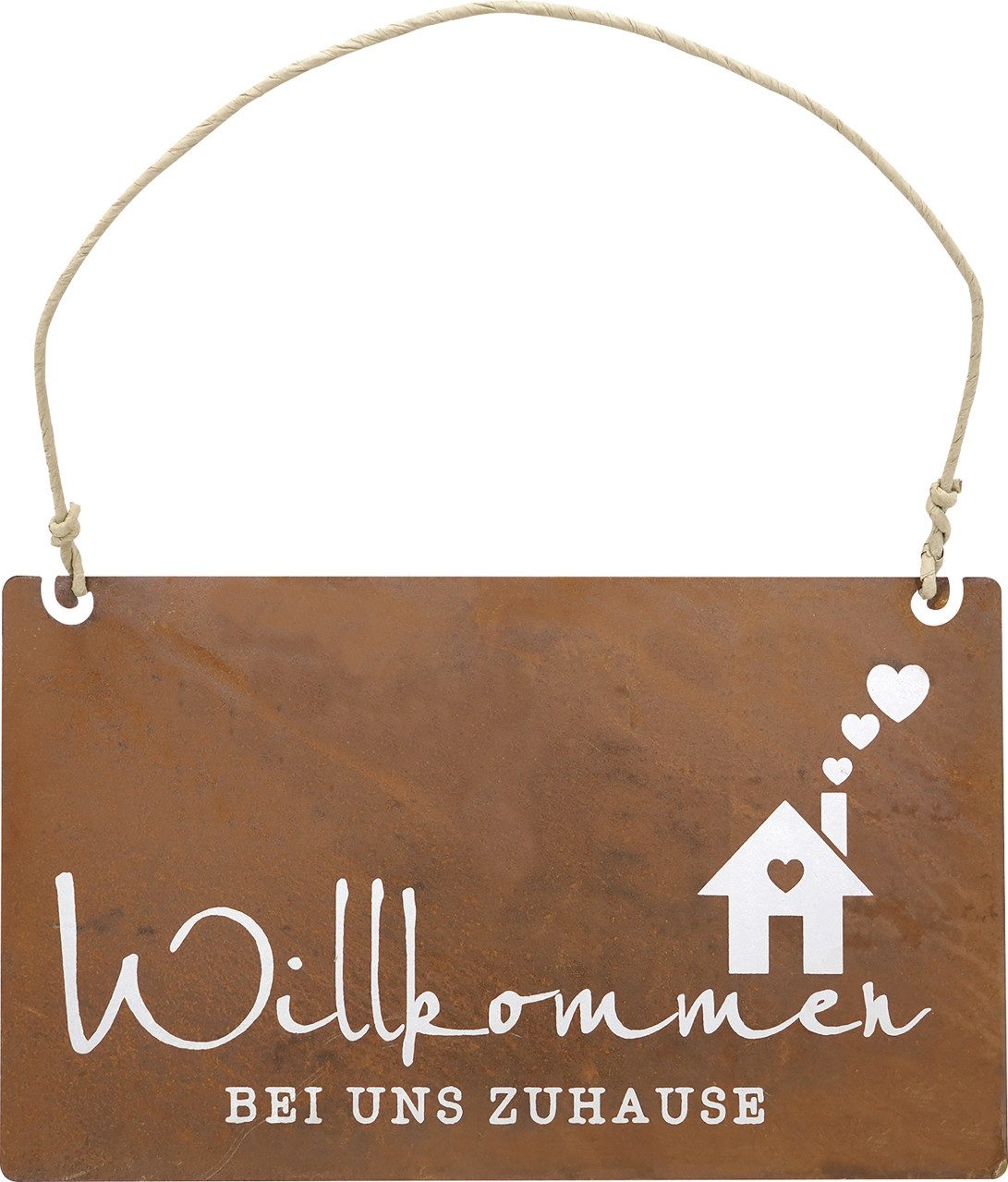 BADEKO Dekofigur Badeko Dekotafel Willkommen 35 cm rostbraun