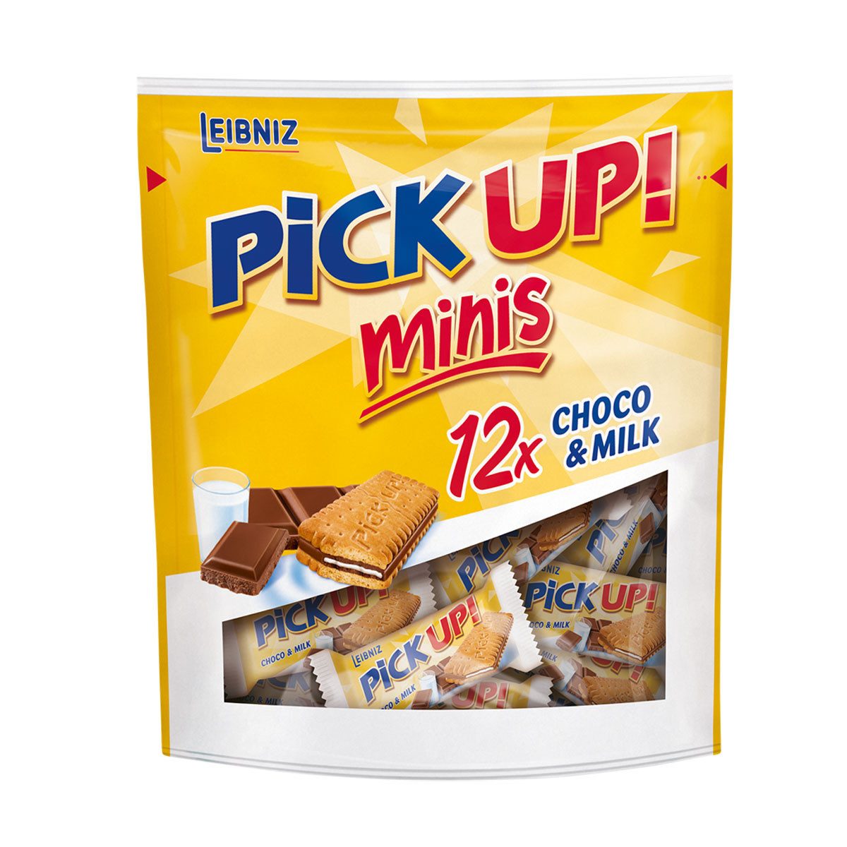 LEIBNIZ Kekse, Leibniz PiCK UP Minis Choco und Milch mit Milchcreme 12 Stück 127g