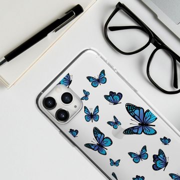 DeinDesign Handyhülle Schmetterling Muster transparent Butterfly Pattern Transparent, Apple iPhone 11 Pro Max Silikon Hülle Bumper Case Handy Schutzhülle