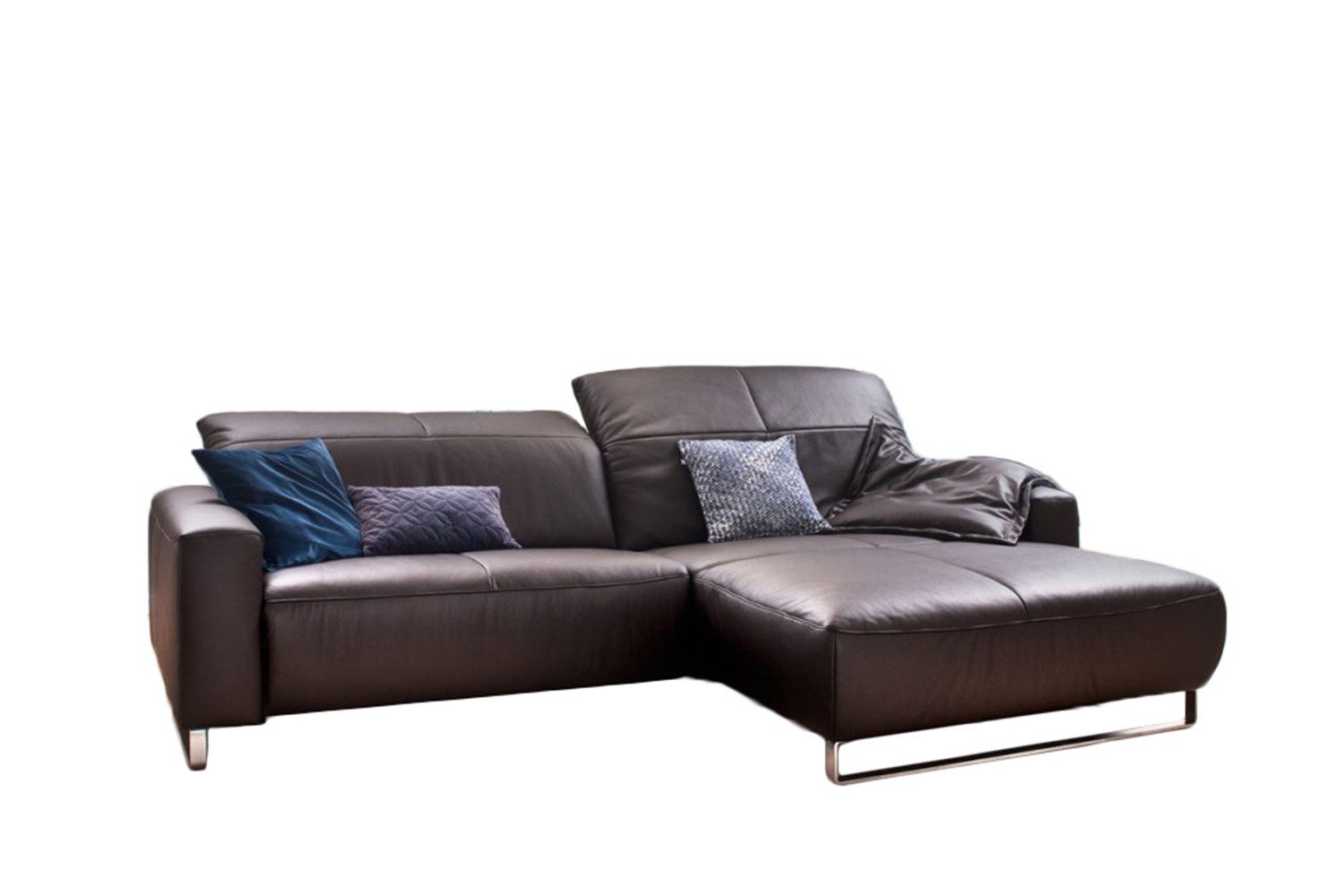 KAWOLA Ecksofa YORK, Couch L-Form rechts oder links, mit oder ohne Sitztiefenverstellung