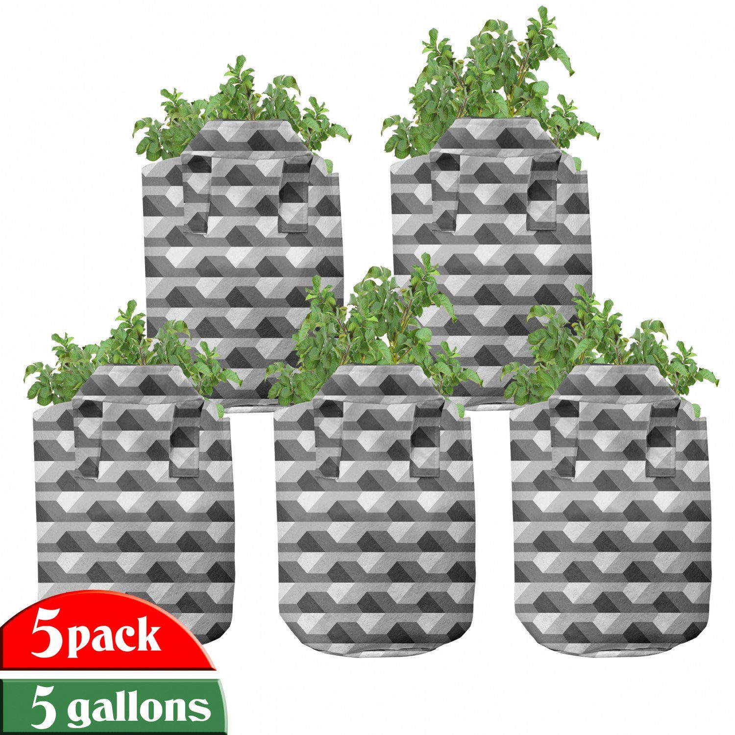 Abakuhaus Geometrisch mit Griffen Minimalist Pflanzen, Pflanzkübel Link-Form für Stofftöpfe hochleistungsfähig