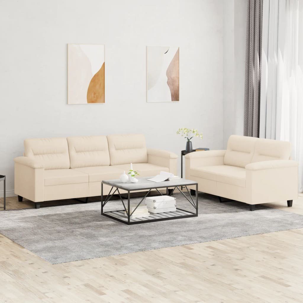 vidaXL Sofa 2-tlg. Sofagarnitur mit Kissen günstig online kaufen