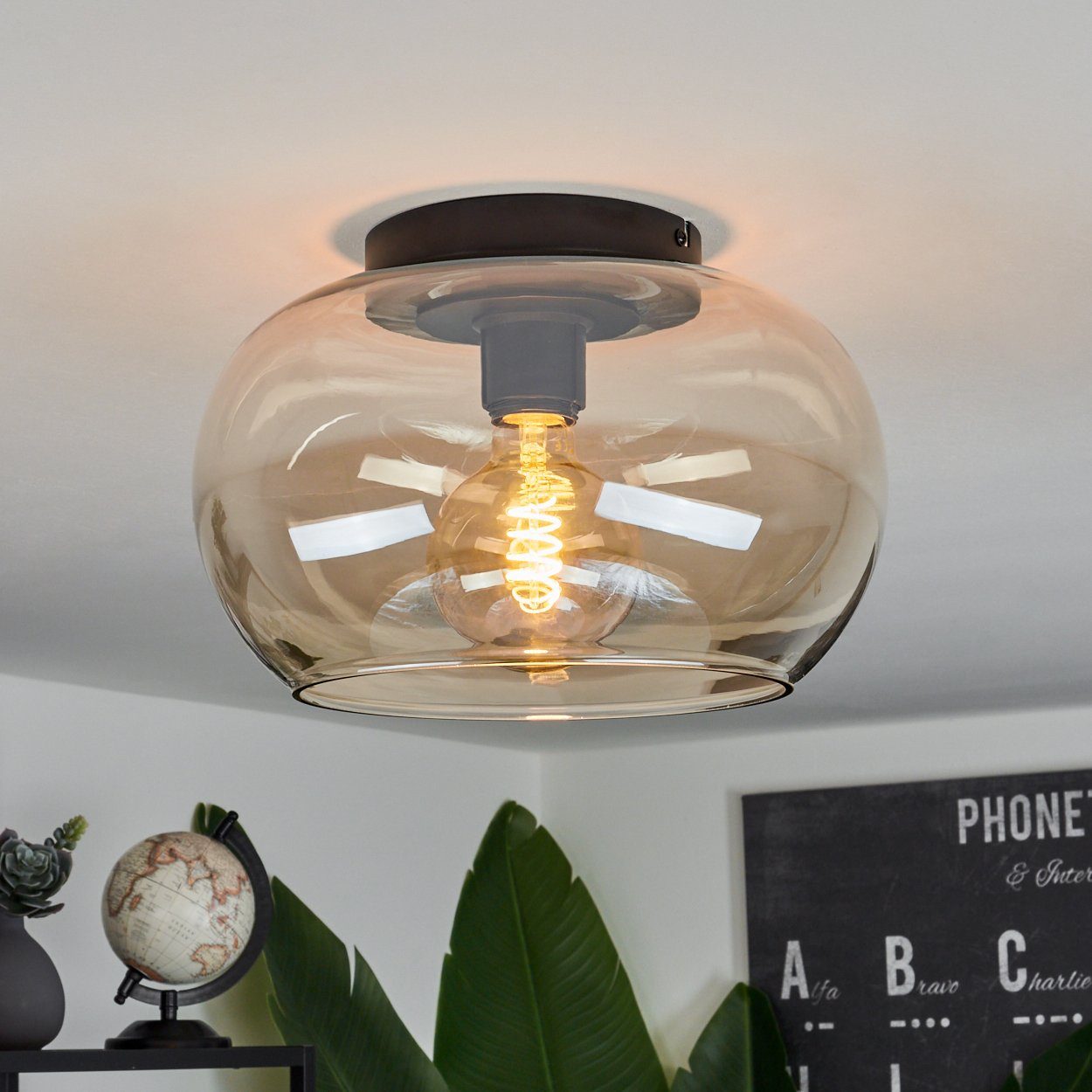 hofstein Deckenleuchte »Cardeto« Deckenlampe aus Metall/Glas günstig online kaufen