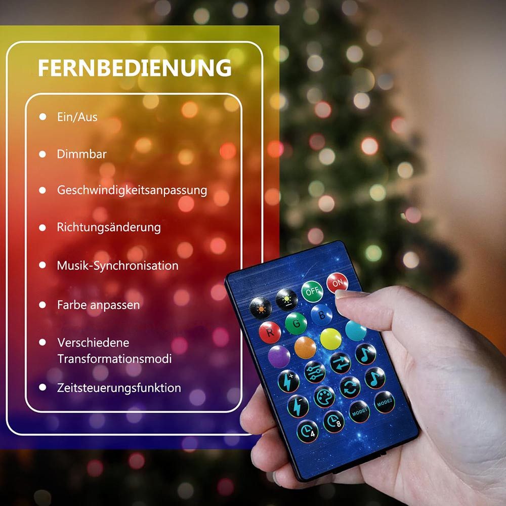 MUPOO LED-Lichterkette LED Lichterkette RGB Weihnachtsbaumkette mit Ring 16 günstig online kaufen