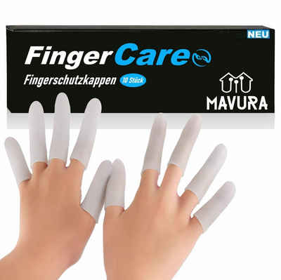 MAVURA Finger- und Zehenschutz FingerCare Fingerschutz Silikon Fingerlinge Fingerpflaster (Fingerprotektoren Fingerkuppenschutz), Fingerschutzkappen Finger Schutz Kappen [10er Set]
