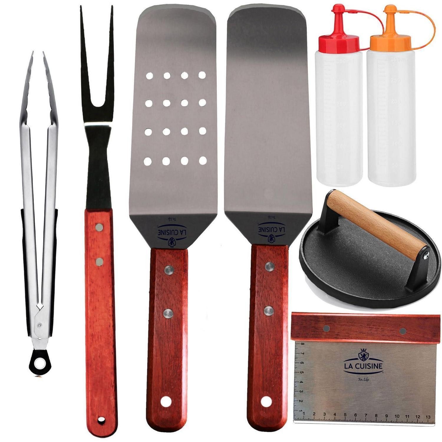 LuxusKollektion Grillspachtel Grill Zubehör Set 8-teilig Edelstahl