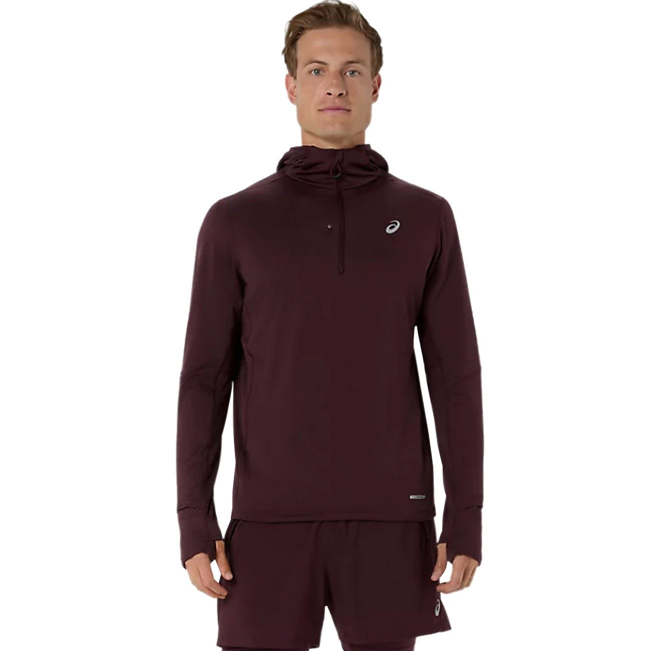 Asics Laufshirt Asics Road Winter LS Hoody Dark Currant
