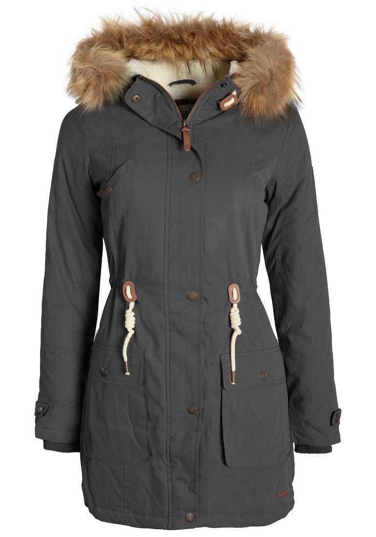 DESIRES Parka Lewanda Winterjacke mit abnehmbarem Kunstfellkragen