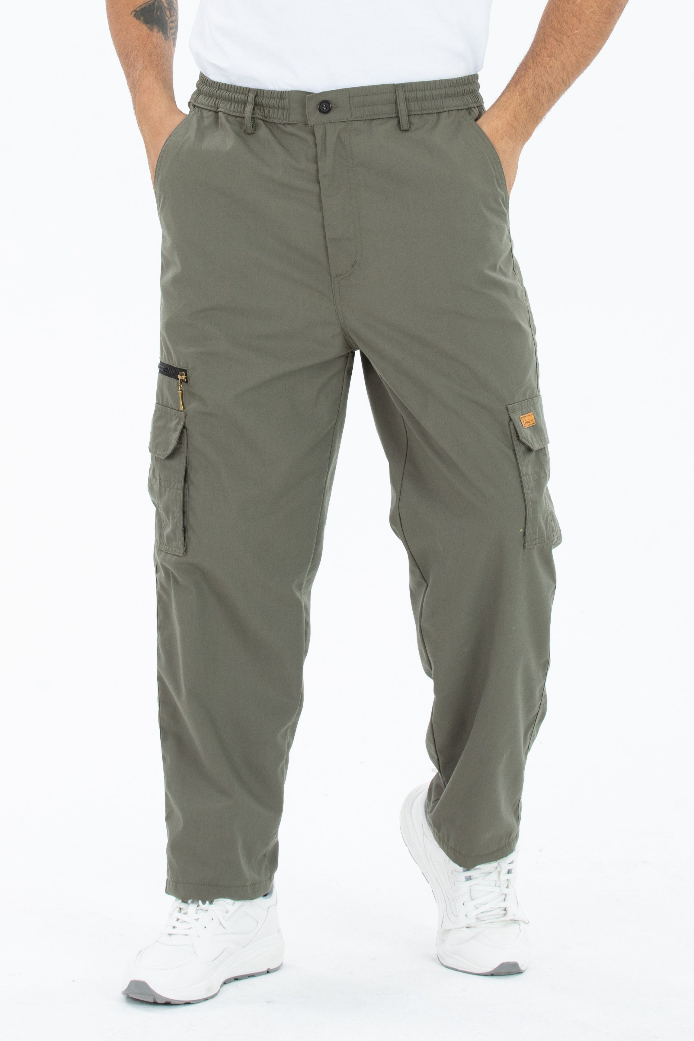 Kendindza Collection Cargohose Herren Cargohose Thermohose Dehnbund Winter Cargo Hose gefüttert Arbeitshose Bundhose Stretch Bund
