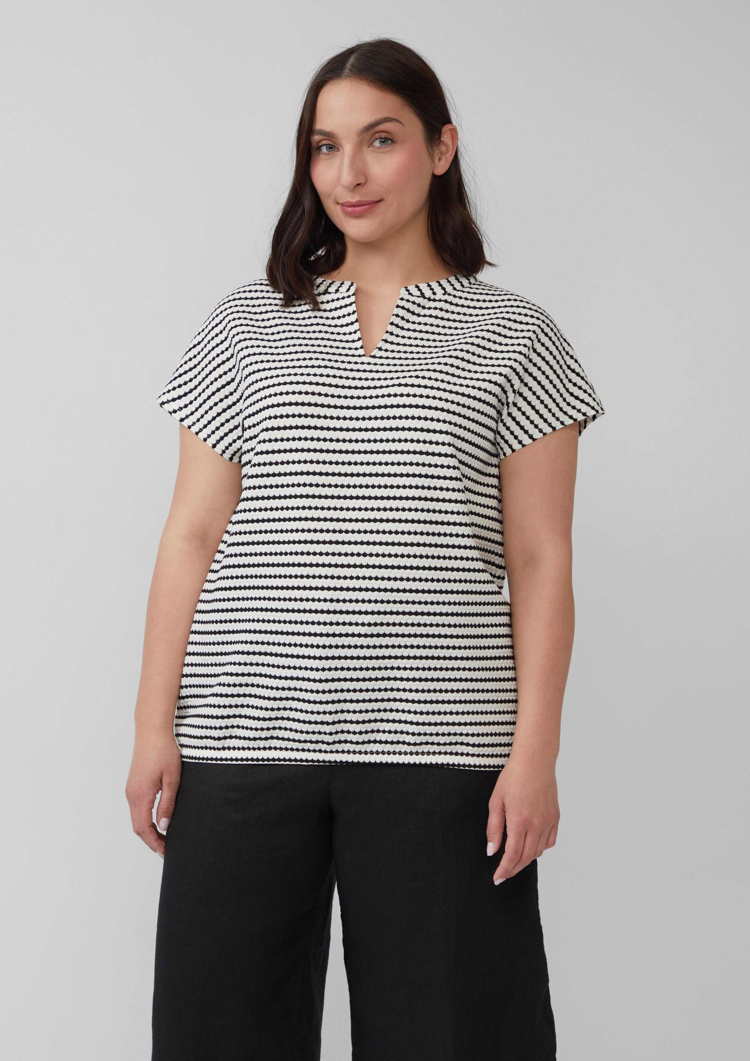 s.Oliver Kurzarmshirt Strukturiertes T-Shirt im O-Shape günstig online kaufen
