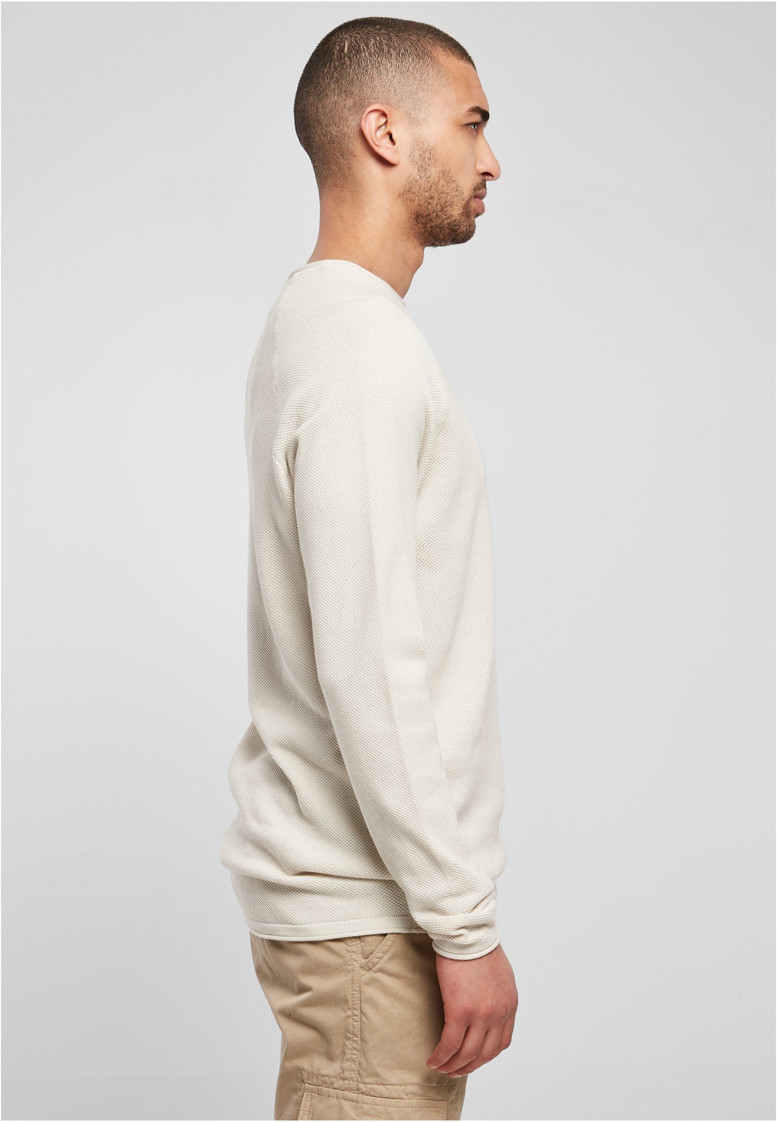URBAN CLASSICS T-Shirt Herren Knitted (1-tlg) Raglan lightgrey Longsleeve