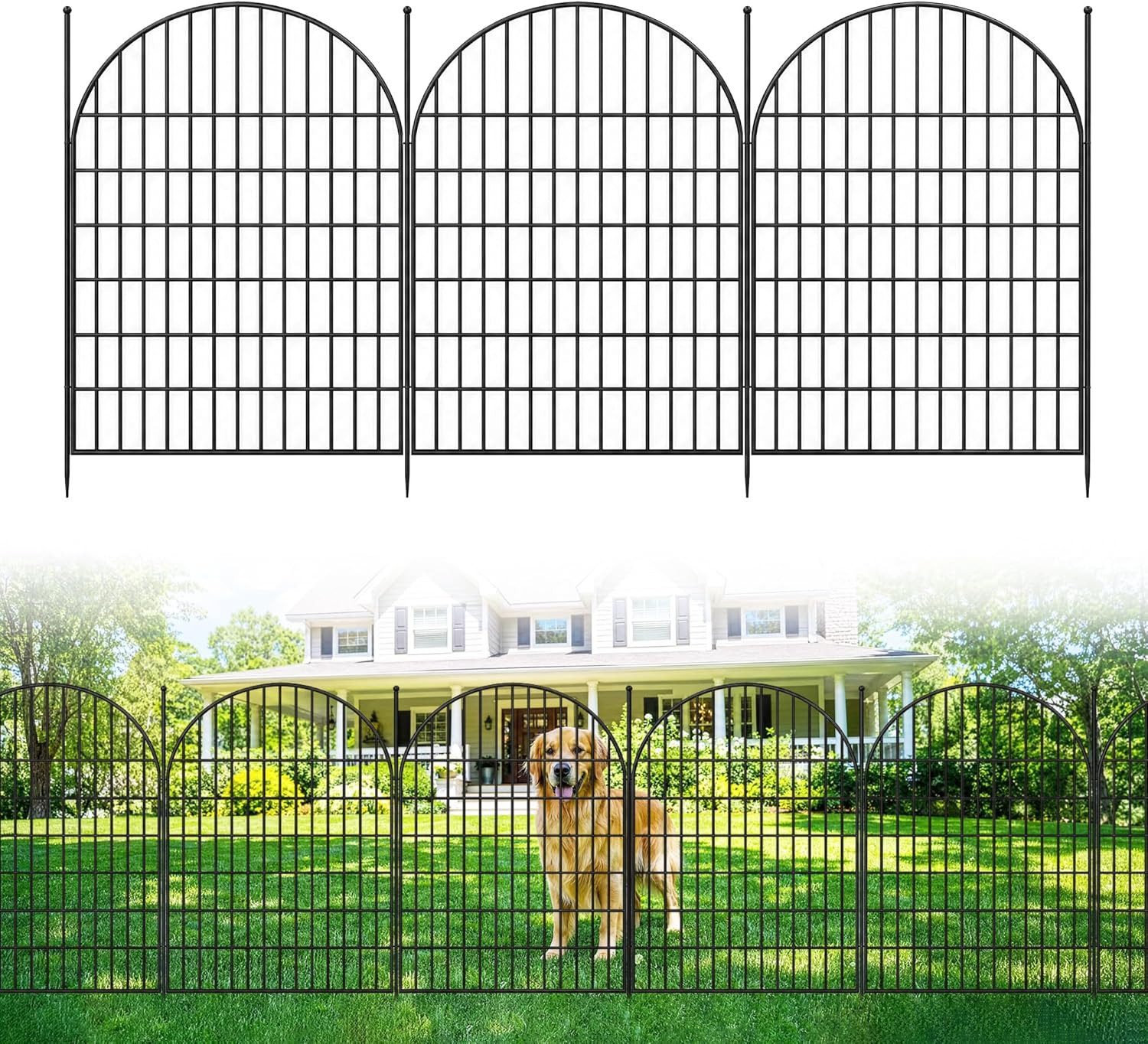 GarveeMore Metallzaun Tierzaun Gartenzaun 101(H) x 720(L) 10er Set Metallzaun Teichzaun