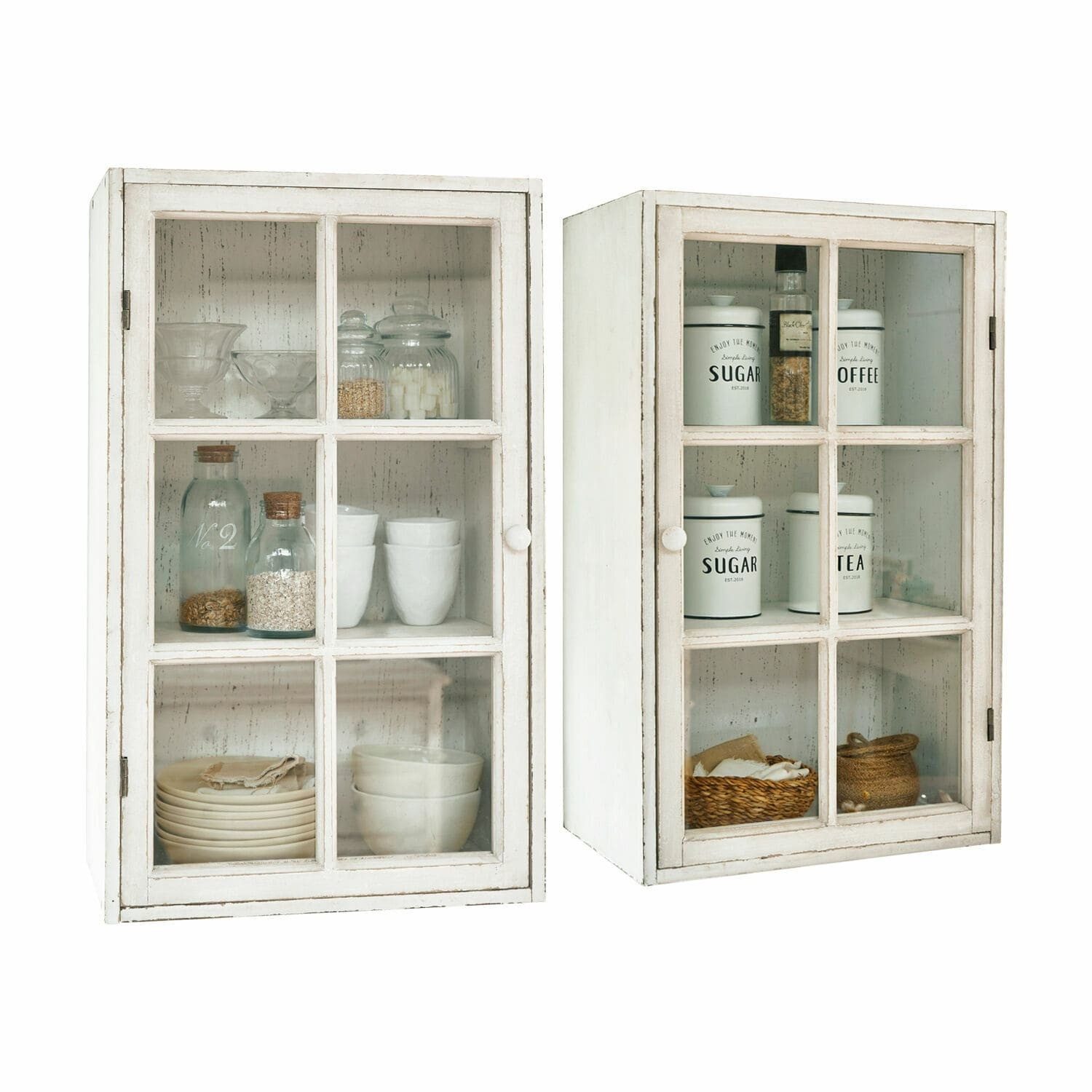 Mirabeau Küchenzeile Hängeschrank 2er Set Piavo antikweiß