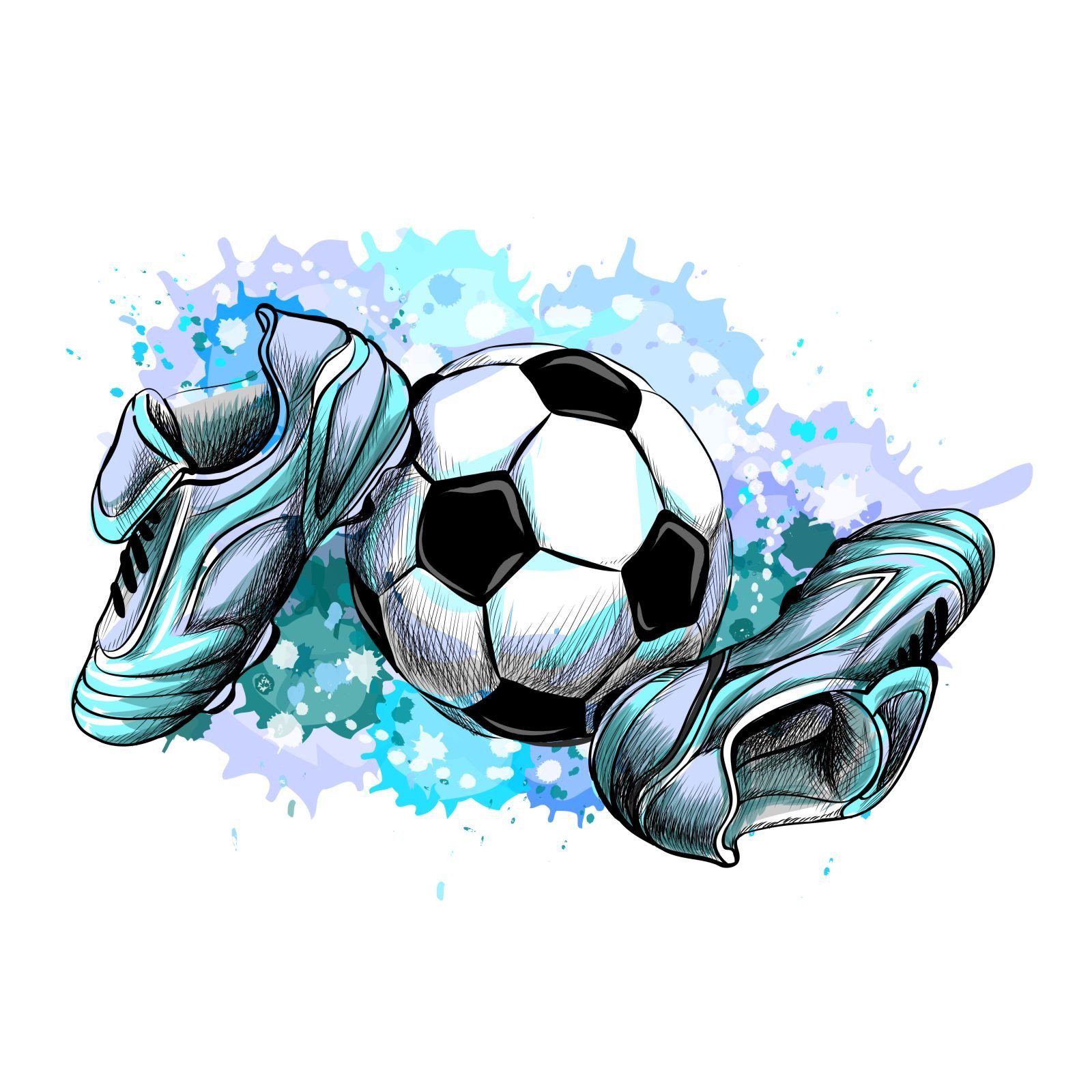 nikima Wandtattoo 187 Wandtattoo Fussballschuhe und Ball - Größe 370 x 500 günstig online kaufen