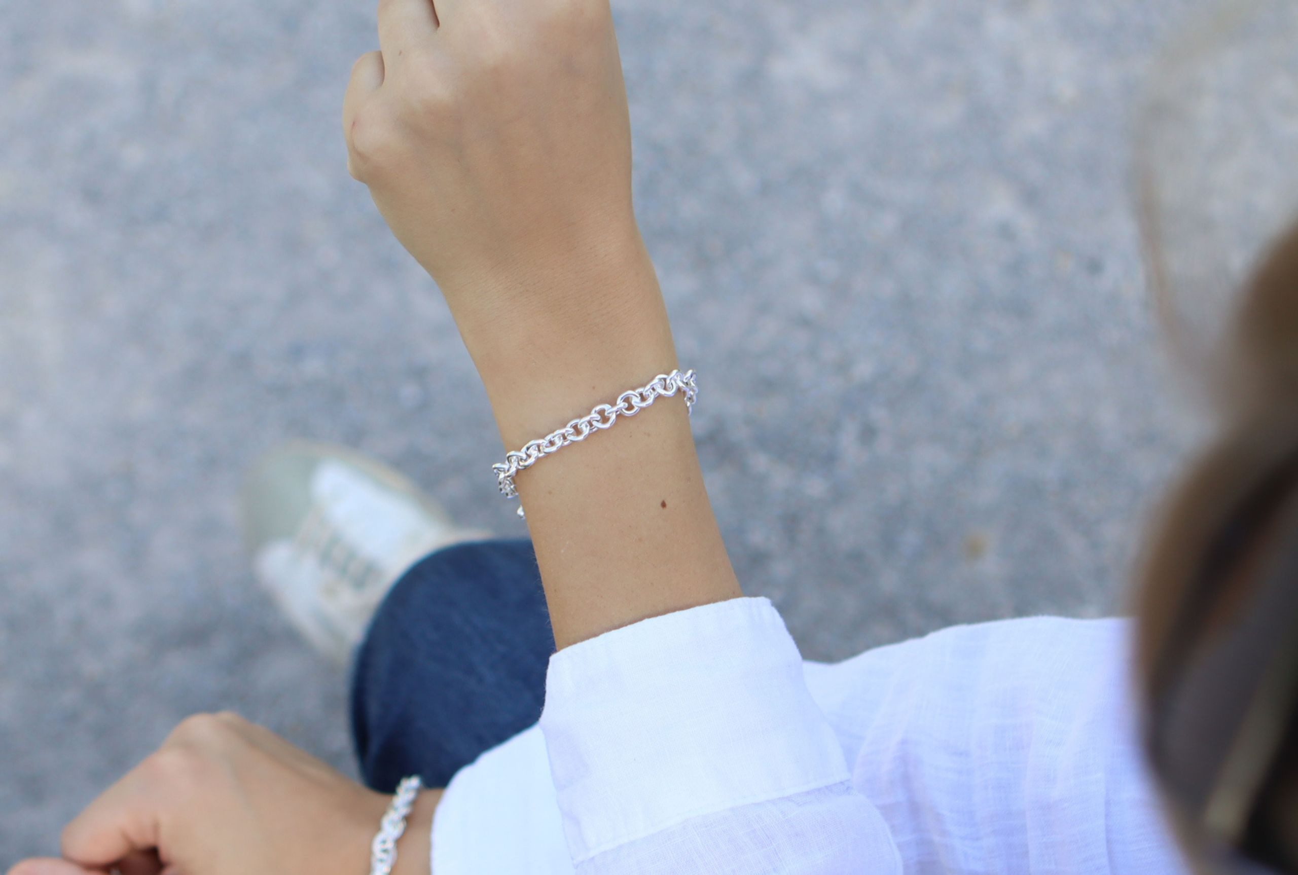 SILBERMOOS Silberarmband Klassisches Rolo-Armband, 925 Sterling Silber