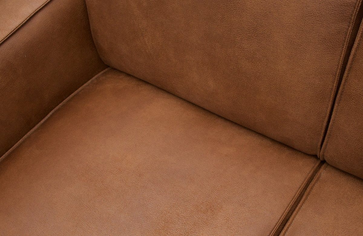 Ecksofa Cognac, Leder freistellbar BePureHome - Rechts Statement Ecksofa