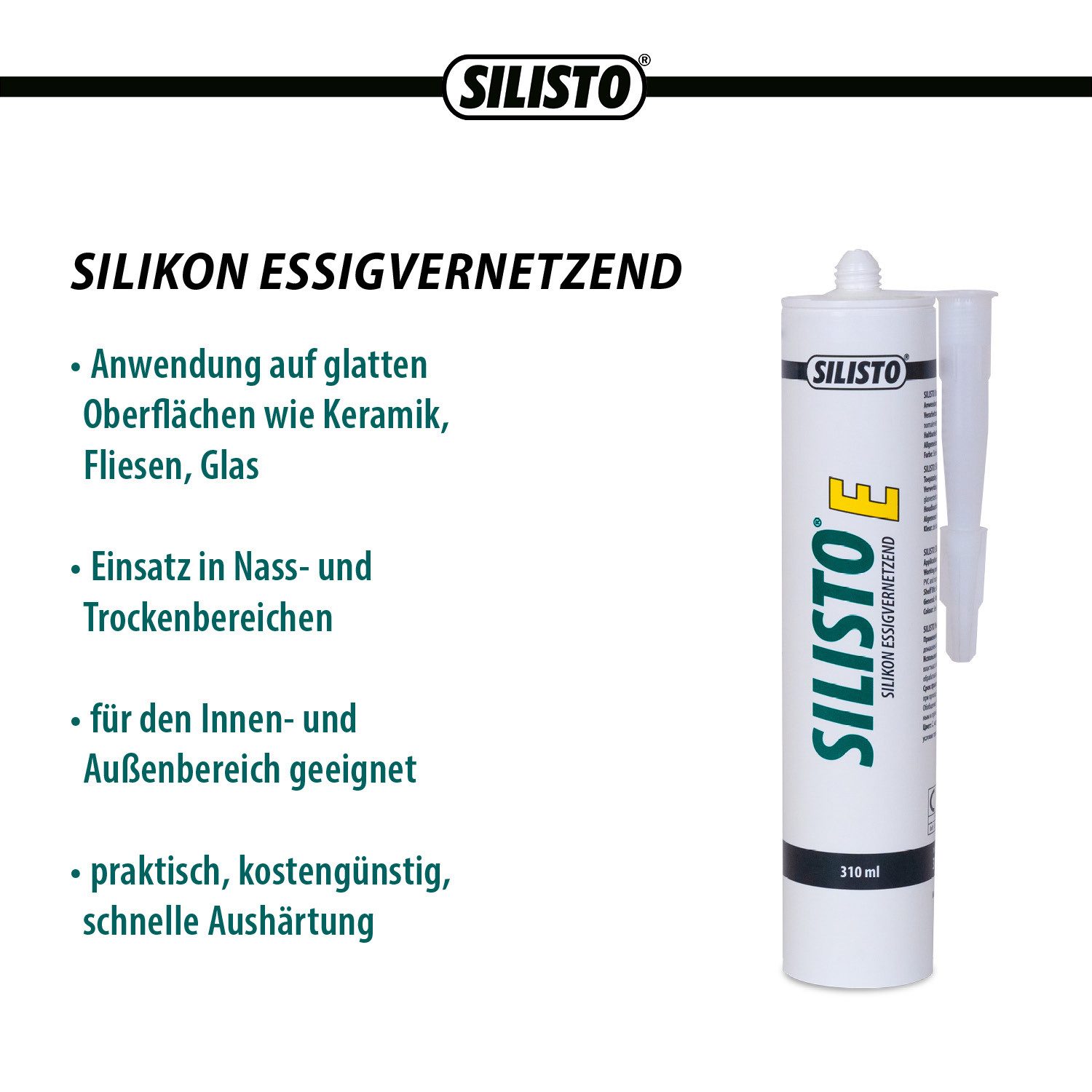 Silisto Silikon Sanitär-Silikon Essigvernetzend ideal für günstig online kaufen