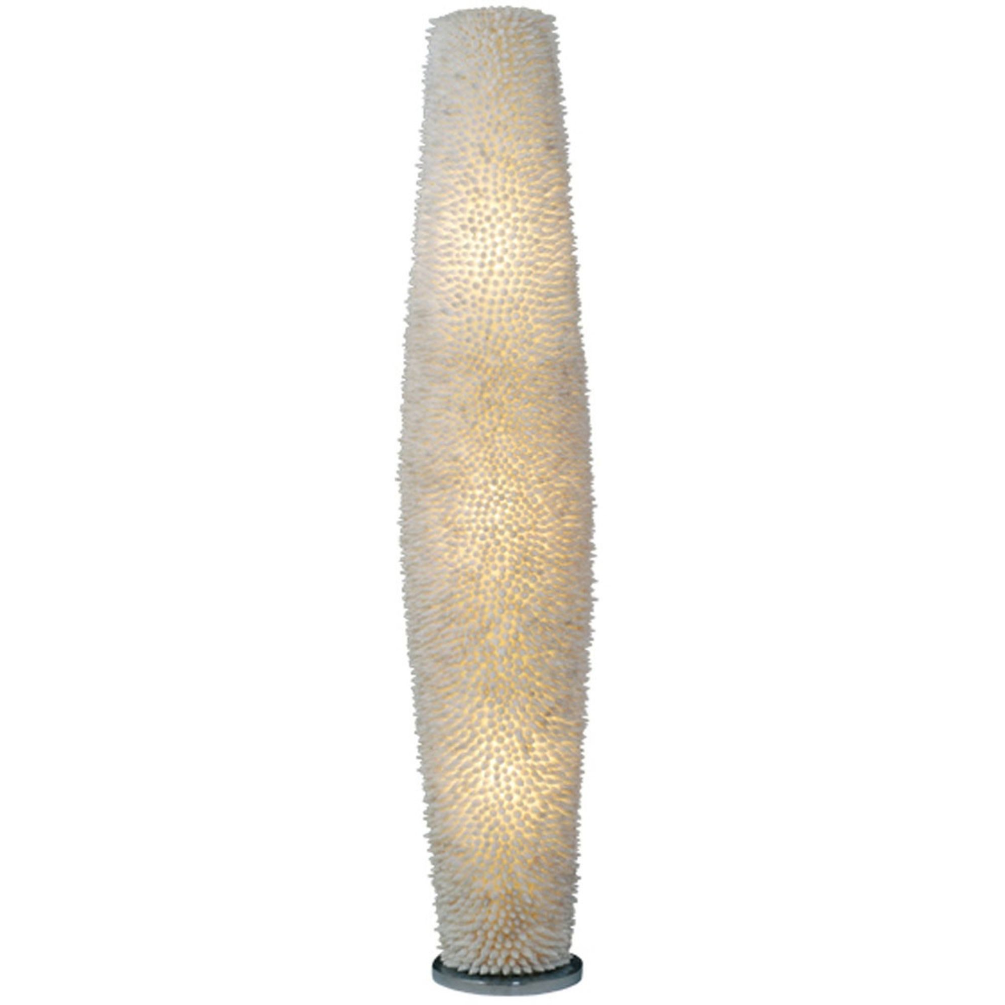Holländer Stehlampe 3-flammig Sirena Bianco Muscheln-Fiberglas Weiß