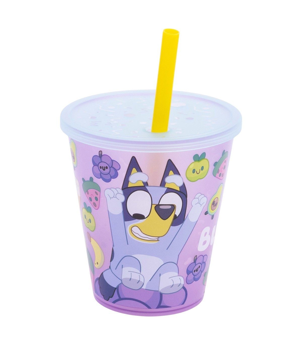 Bluey Becher Kinder Becher Set 4 teilig 285 ml Becher mit Trinkhalm, 4-tlg.