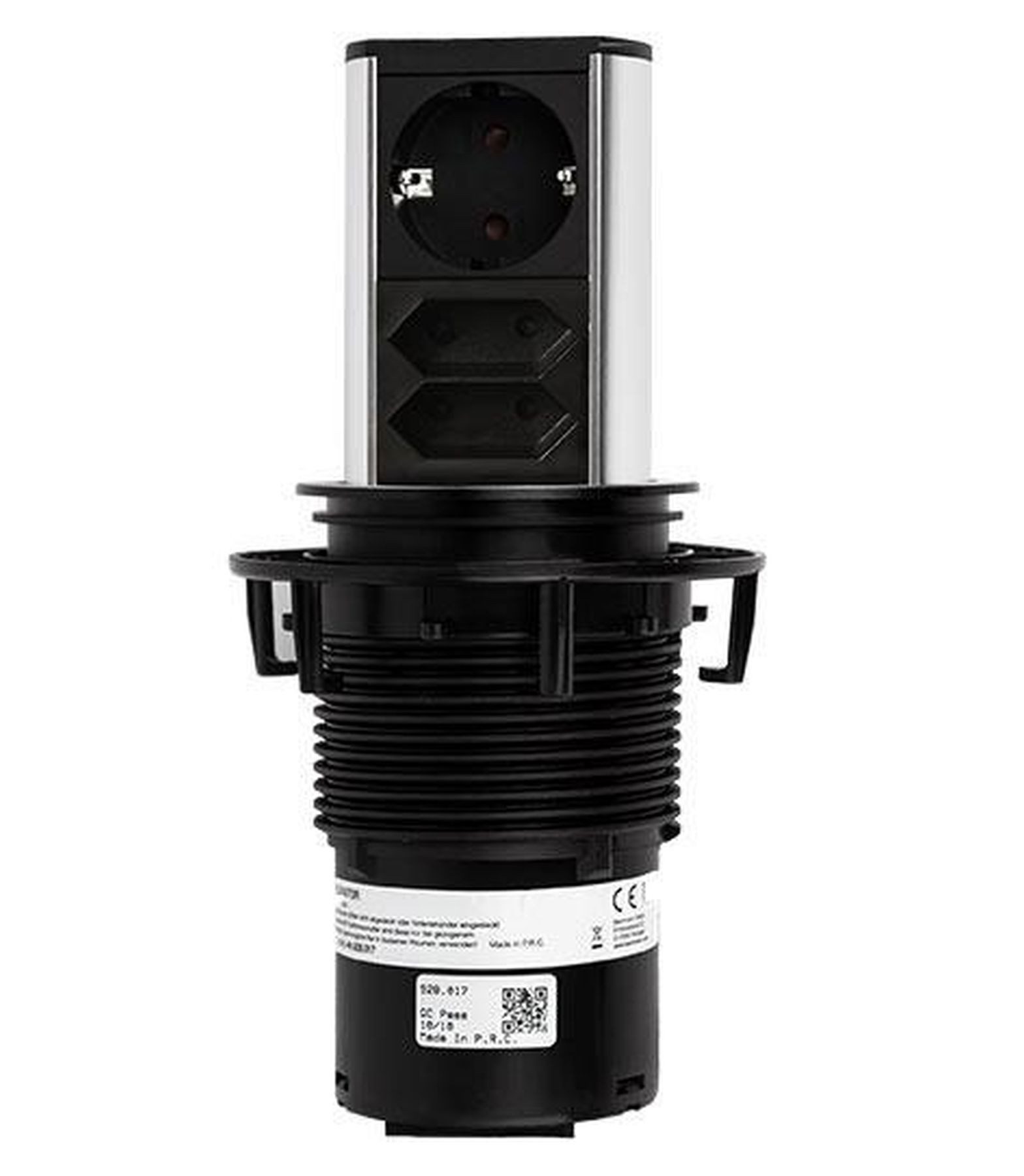 Bachmann Küchensteckdose Elevator, Einbausteckdose Arbeitsplatte, versenkbar Einbau-Tischsteckdose 3-fach