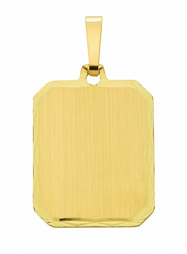 Adelia´s Kette ohne Anhänger 333 Gold Gravurplatte Anhänger, Schmuckset -  Set mit Halskette, Anhänger - gefertigt aus: 8 Karat ( 333 ) Gelbgold