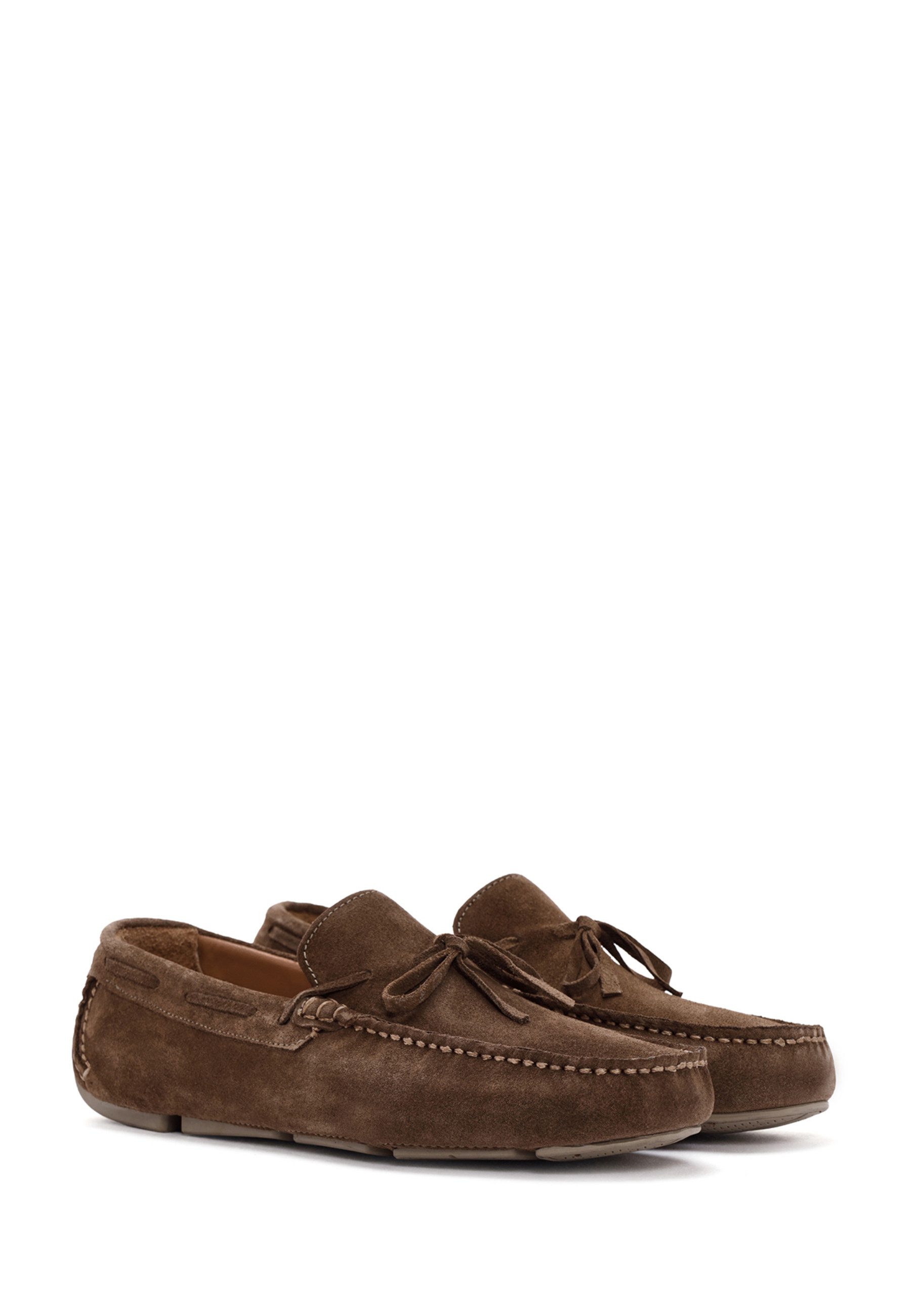 Derimod Loafer aus Wildleder Loafer Lederfutter, Gummisohle