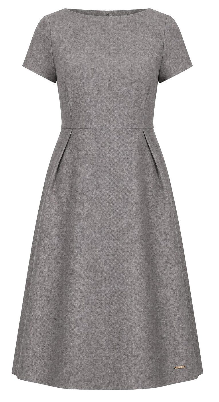 Awama Midikleid mit kurzen Ärmeln und ausgestelltem Rockteil