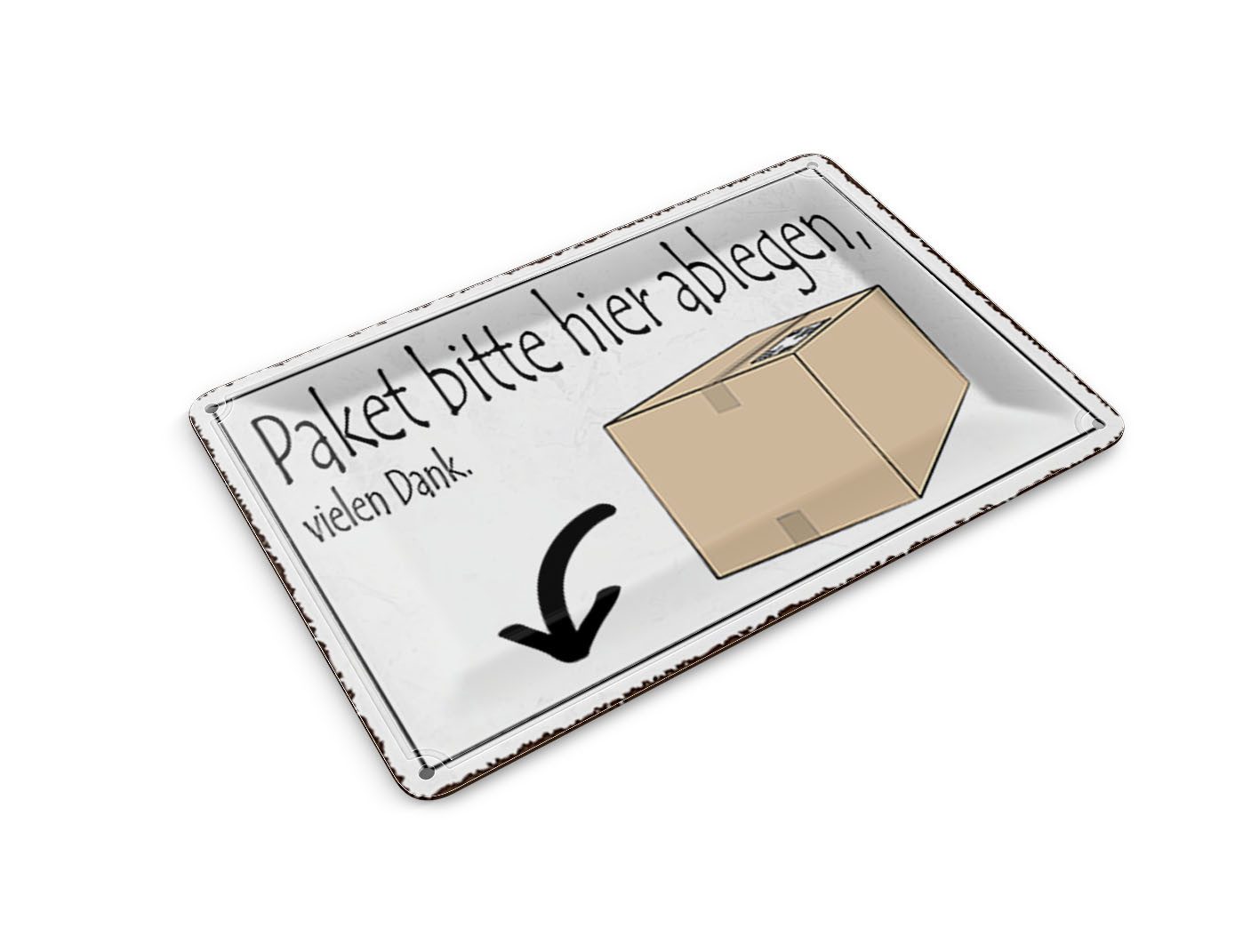 Femer GmbH Postkarte Spruch 14x10 cm Paket bitte hier ablegen vielen Dank, unfrankiert