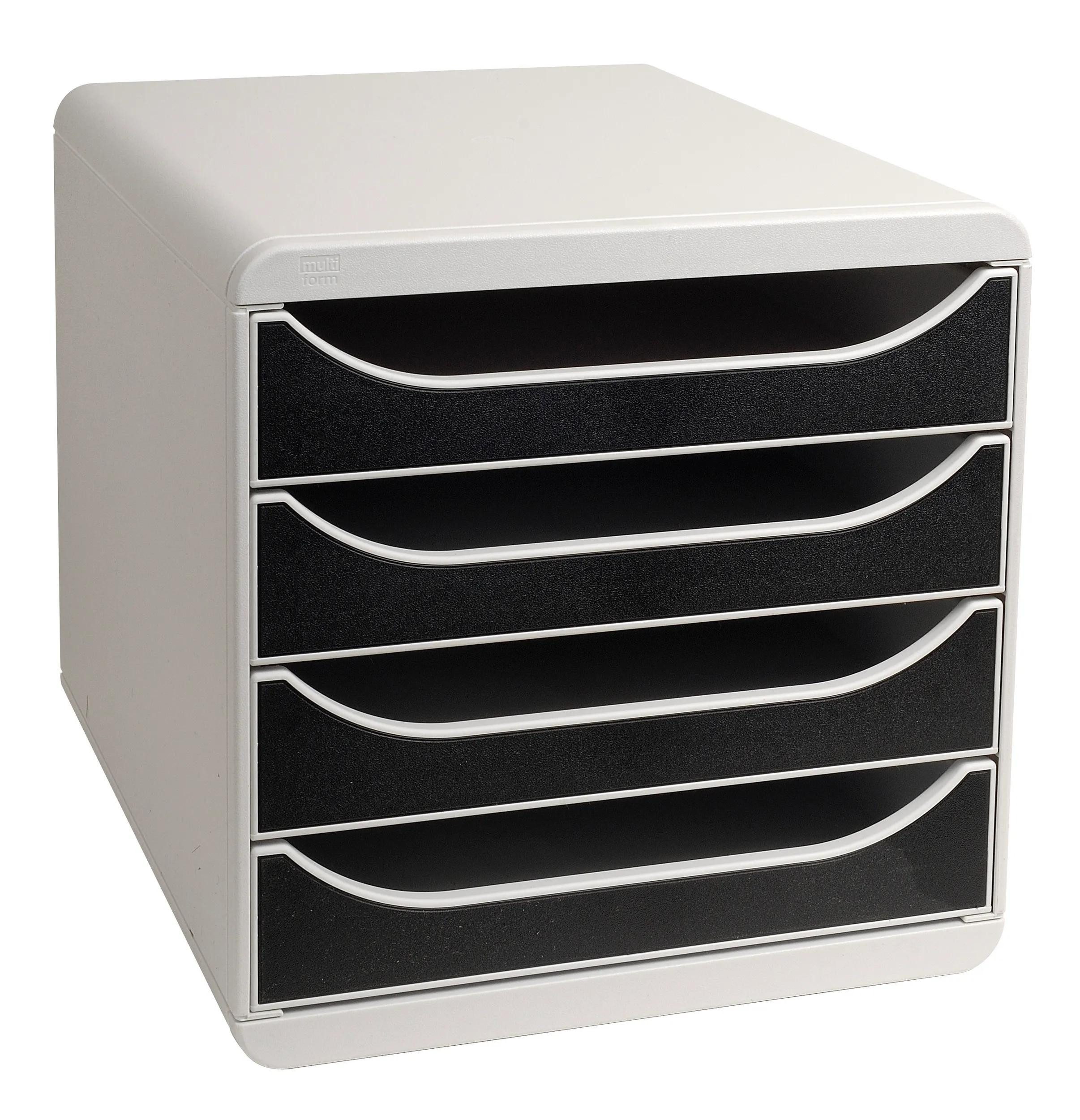 EXACOMPTA Schubladenbox Schubladenbox Big Box Plus 4 offene Schubladen Office Schwarz 310014D, Boxen einzen
