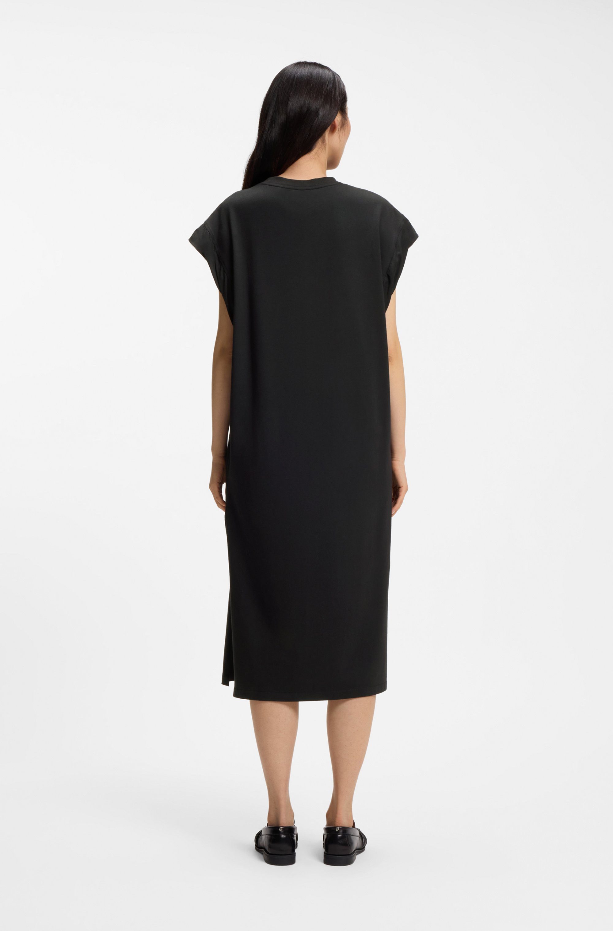 BOSS ORANGE Jerseykleid Edress Premium Damenmode mit Schlitzen, Logoschriftzug