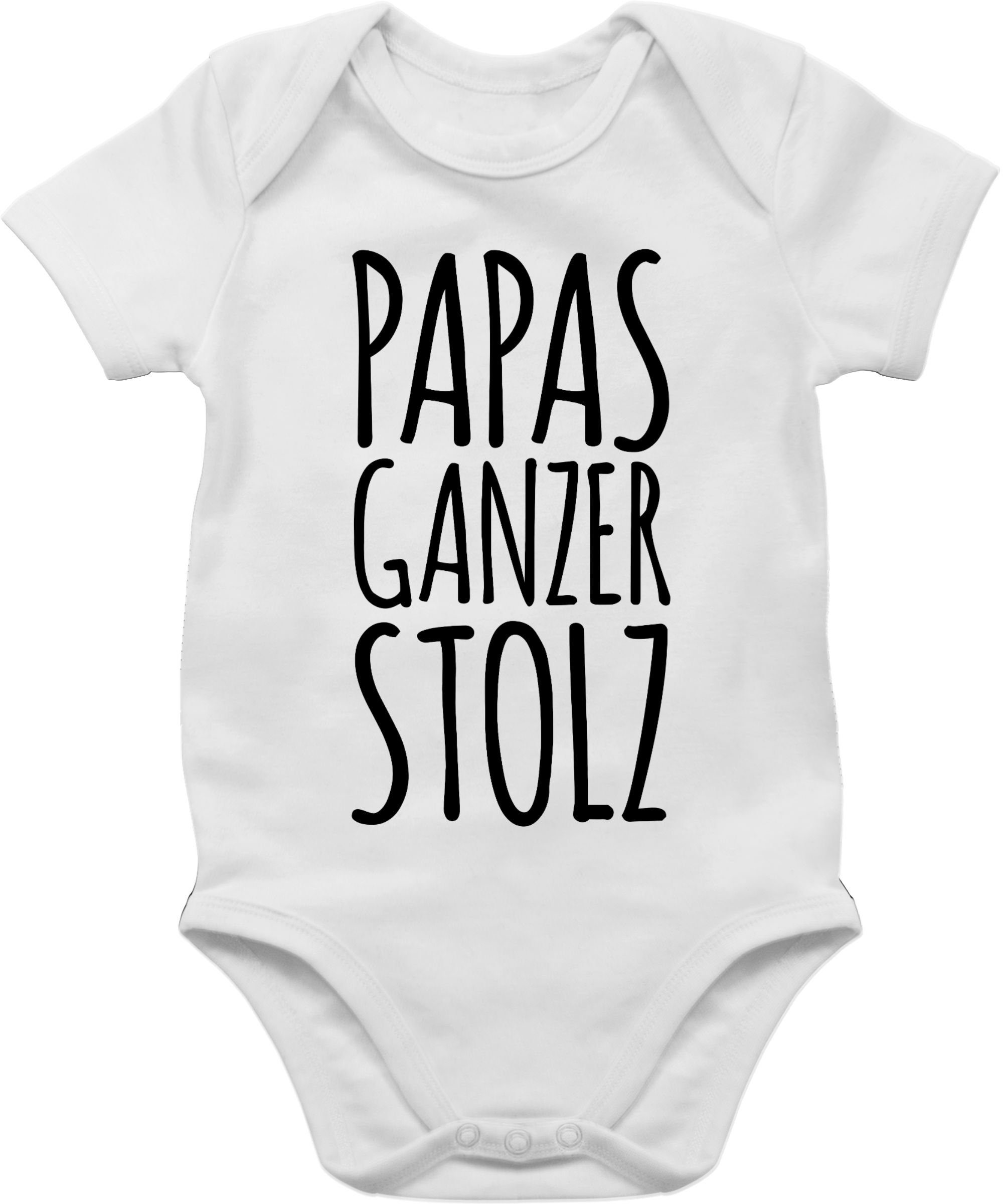 Shirtracer Shirtbody Papas ganzer Stolz 1 Weiß Vatertag Baby Geschenk