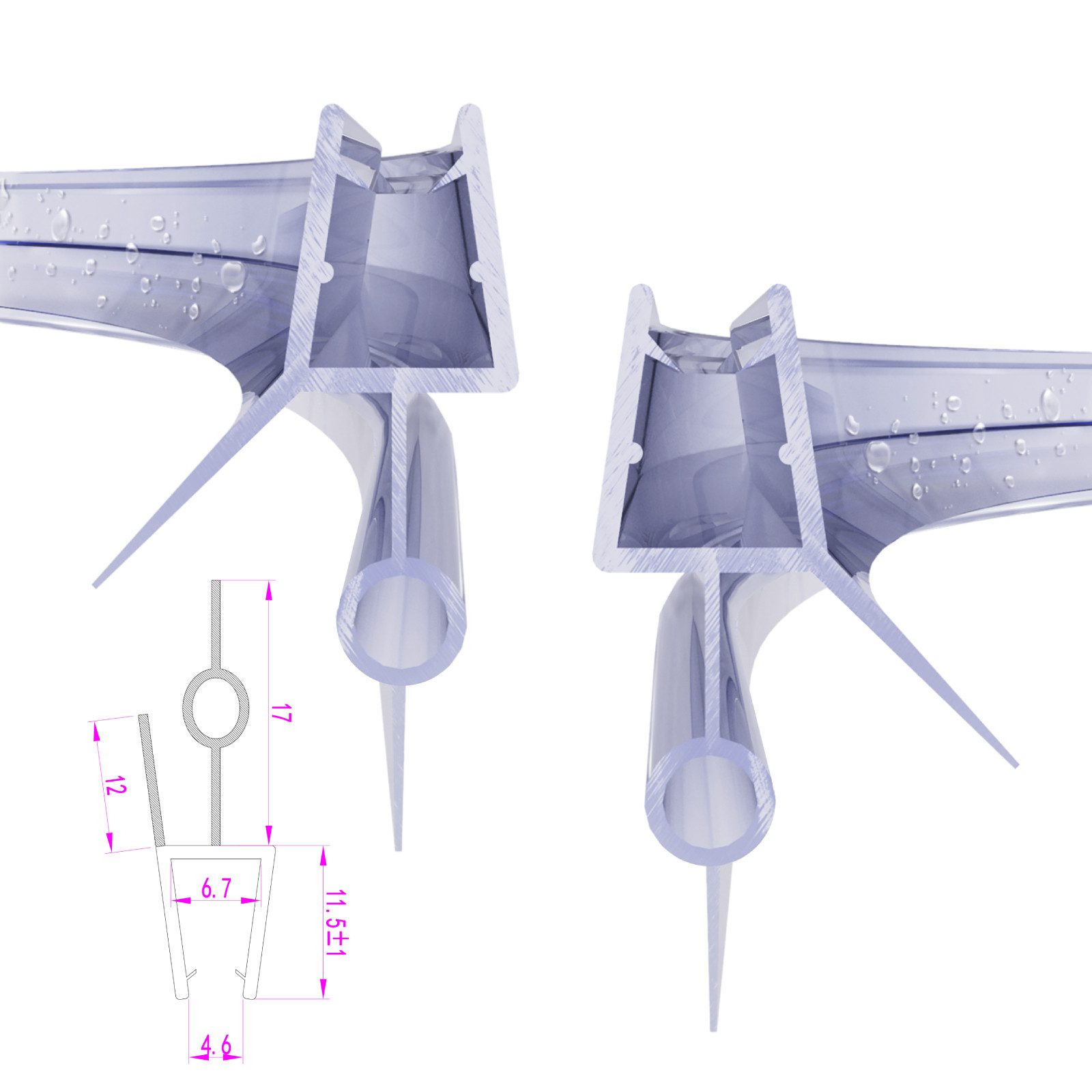 WITEN&NOCK Duschdichtung 2x gebogen Dichtung mit runder Schlauch und verlän günstig online kaufen