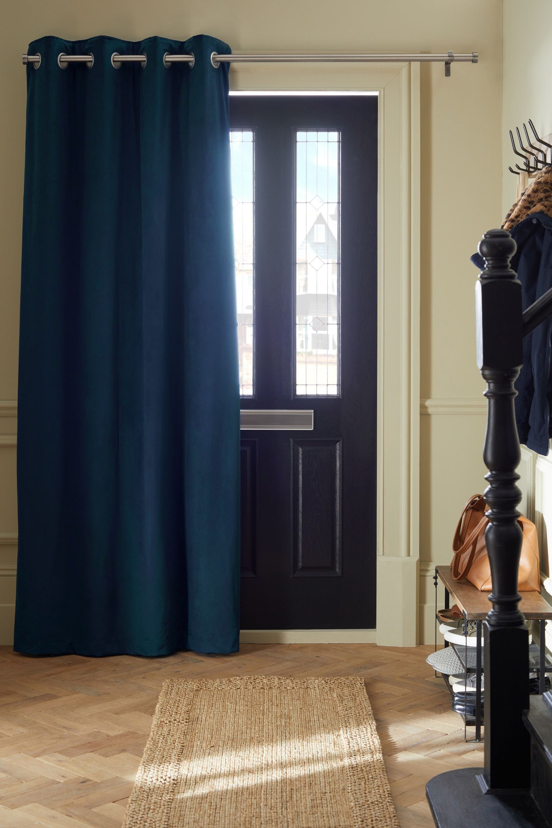 Vorhang Tür-Ösenvorhänge aus Mattsamt, Next, (1 St) Navy Blue